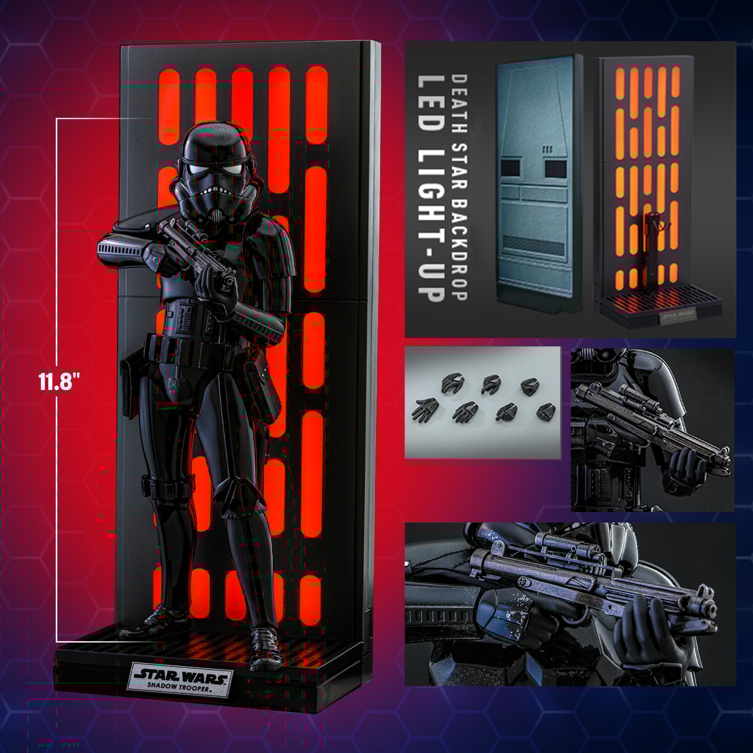 Foto 2 | Hot Toys - Shadow Trooper With Death Star Environment Escala 1:6