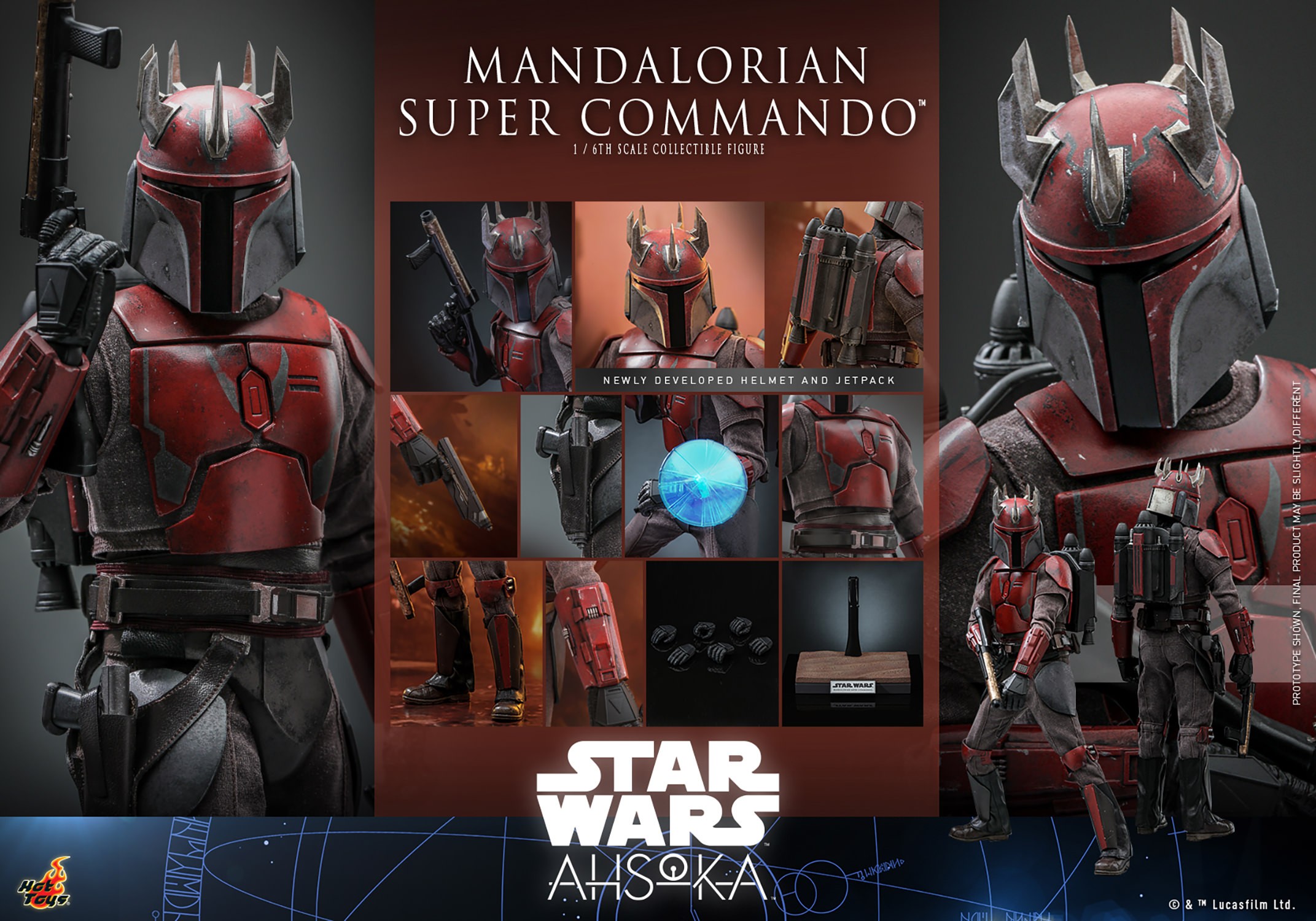 Foto 5 pulgar | Hot Toys Mandalorian Super Commando Captain Escala 1:6