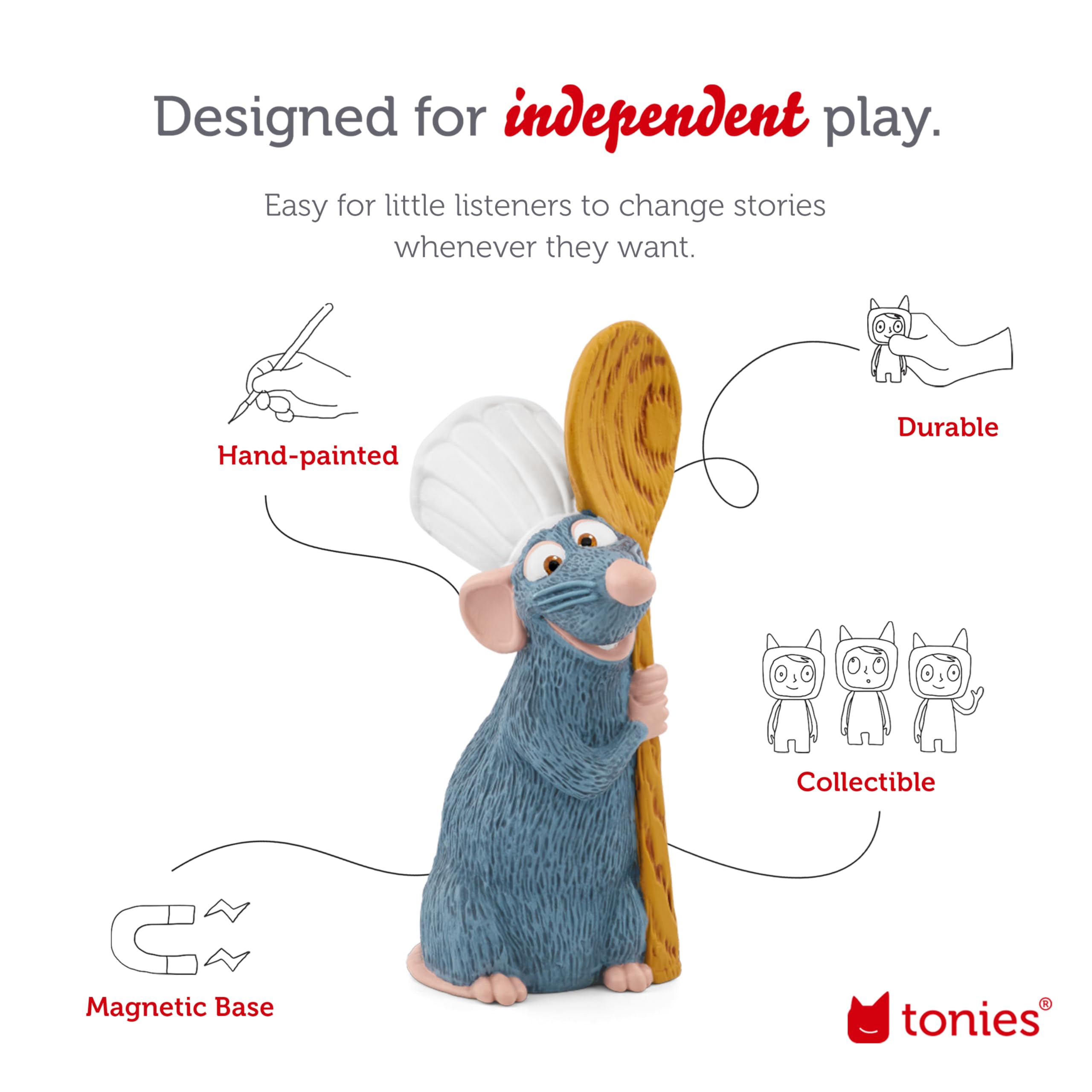 Foto 4 pulgar | Figura De Juguete Con Audio Tonies Remy De Disney Ratatouille - Venta Internacional.