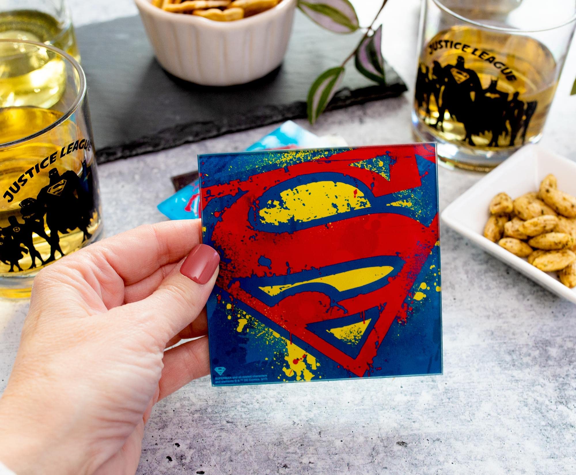 Foto 8 pulgar | Set De 4 Logotipos De Superhéroes Con Grafiti De Dc Comics De Glass Coasters - Venta Internacional.