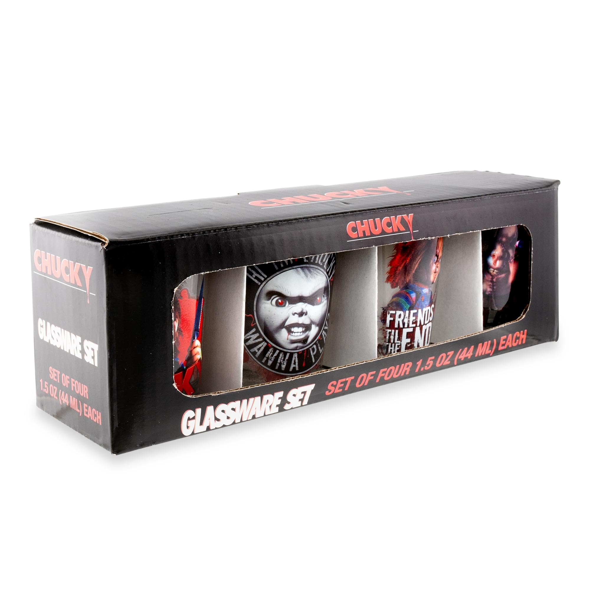Foto 4 pulgar | Gafas De Chupito Silver Buffalo Child's Play Chucky 60 Ml X4 - Venta Internacional.