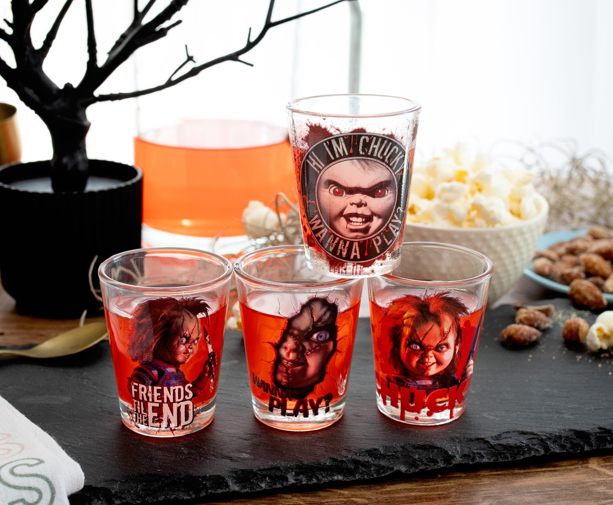Foto 7 | Gafas De Chupito Silver Buffalo Child's Play Chucky 60 Ml X4 - Venta Internacional.