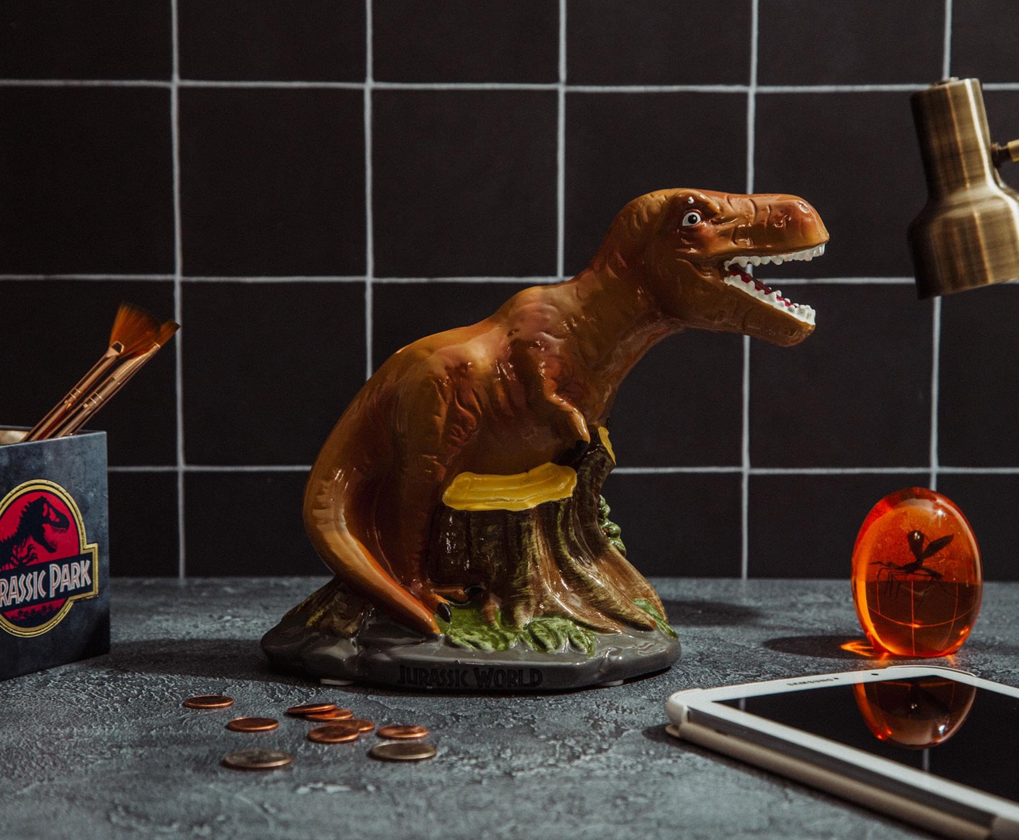 Foto 5 pulgar | Banco De Monedas De Cerámica Silver Buffalo Jurassic World T Rex - Venta Internacional.
