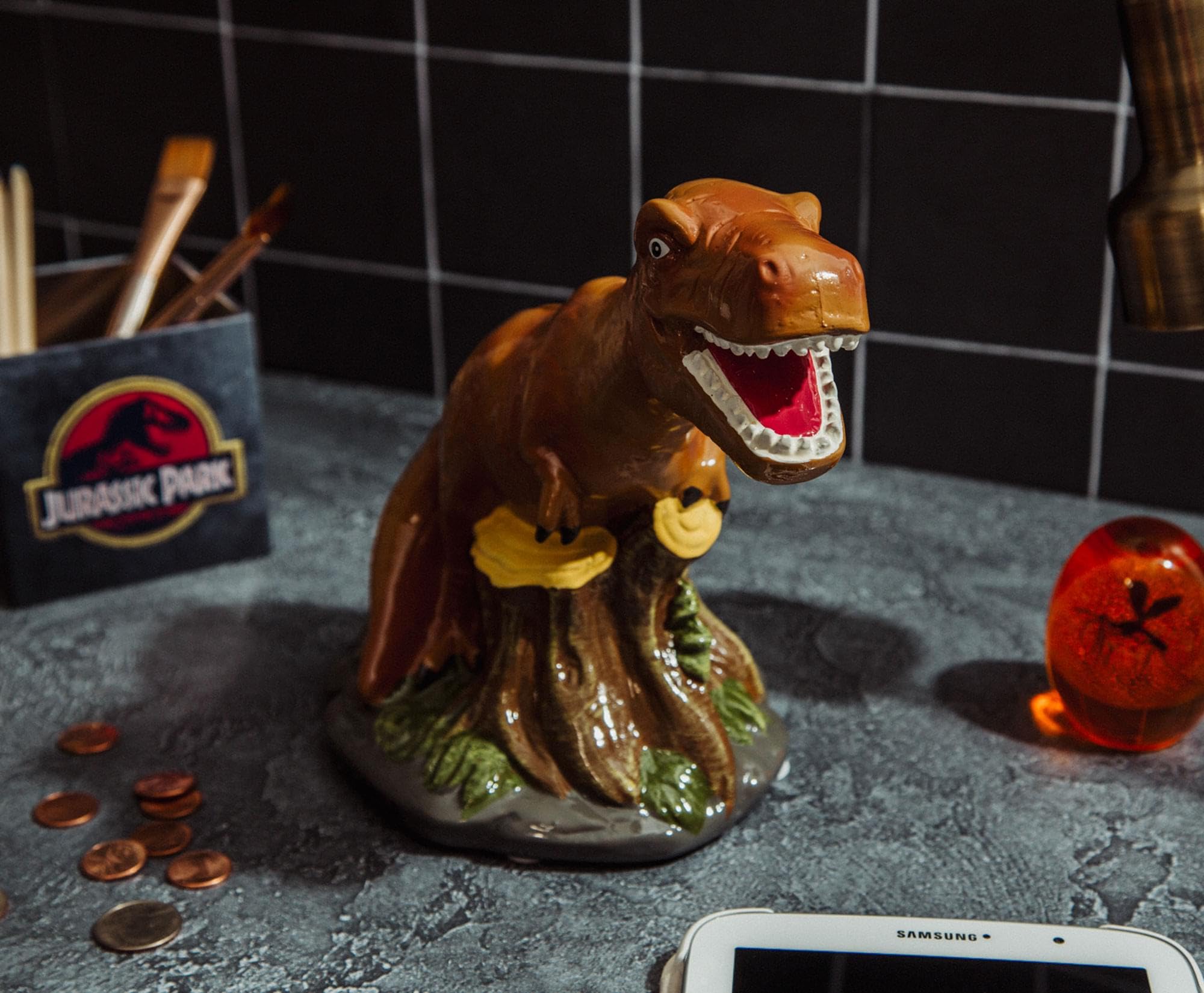 Foto 7 | Banco De Monedas De Cerámica Silver Buffalo Jurassic World T Rex - Venta Internacional.