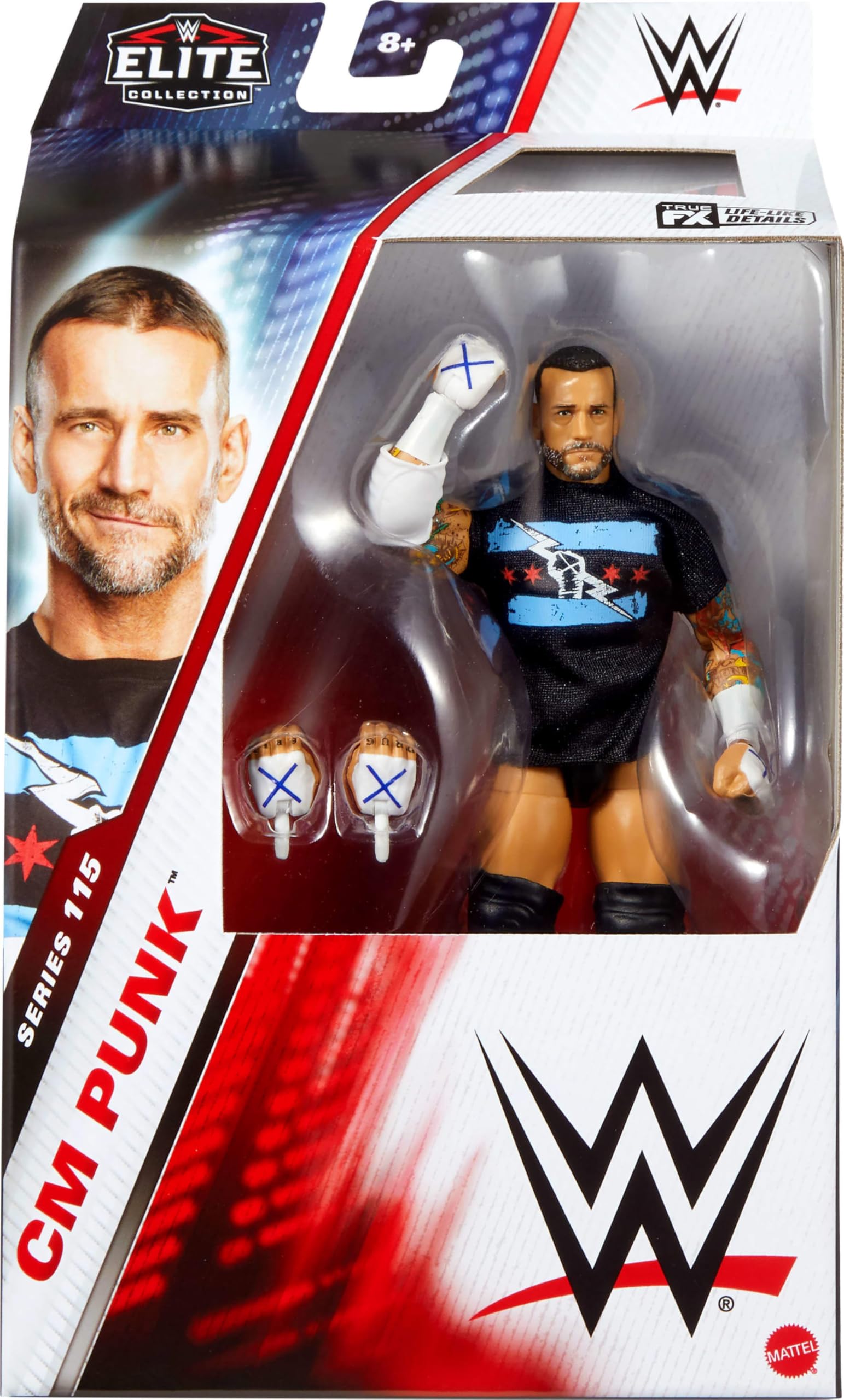 Foto 3 pulgar | Figura De Acción Mattel Wwe Elite Cm Punk Series #115 15cm - Venta Internacional.