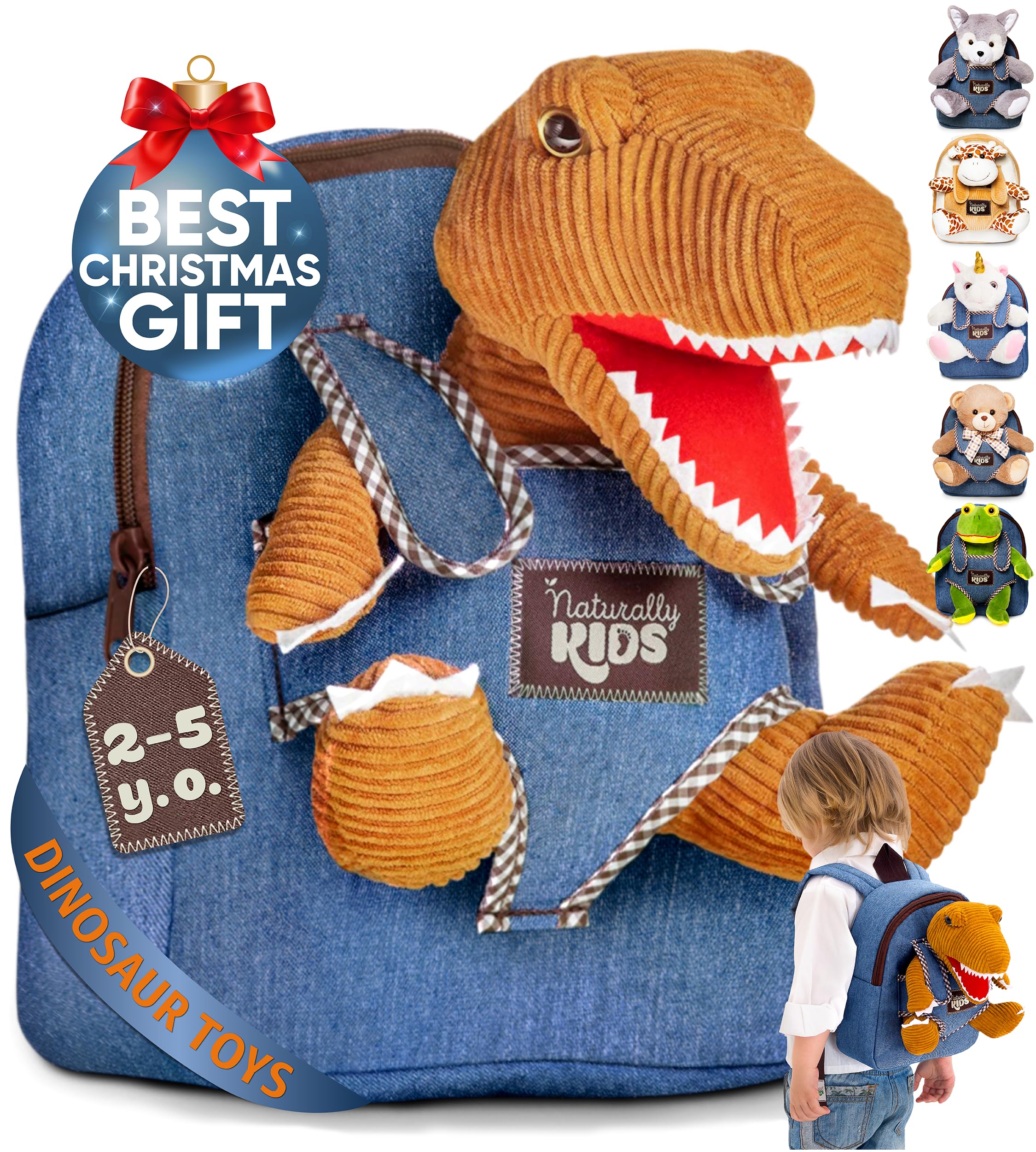 Foto 2 pulgar | Mochila Naturally Kids Con Forma De Dinosaurio Para Niños De 2 A 5 Años - Venta Internacional.