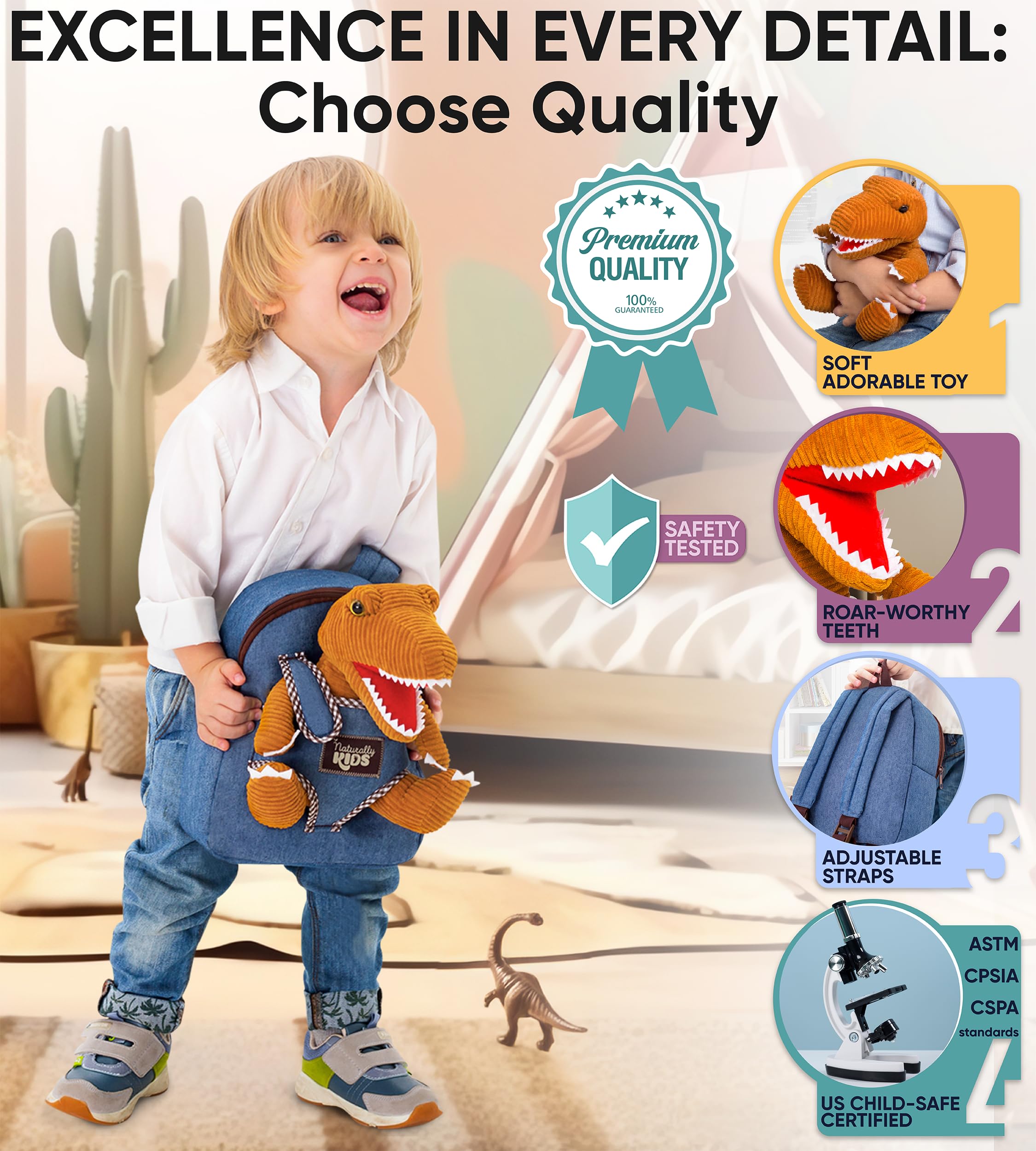 Foto 6 pulgar | Mochila Naturally Kids Con Forma De Dinosaurio Para Niños De 2 A 5 Años - Venta Internacional.