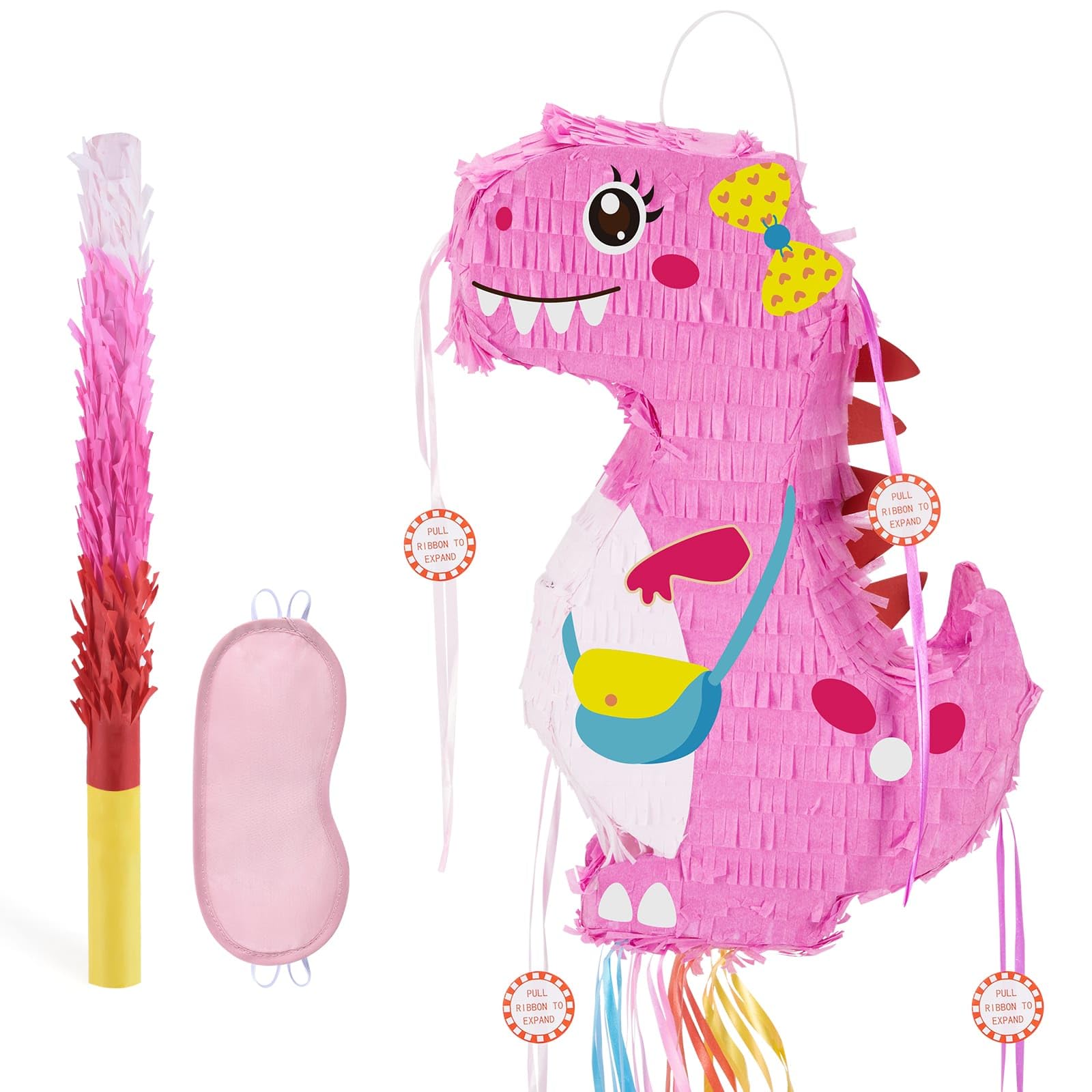 Piñata De Dinosaurio Wernnsai Plegable Y Extensible Con Venda En Los Ojos - Venta Internacional.