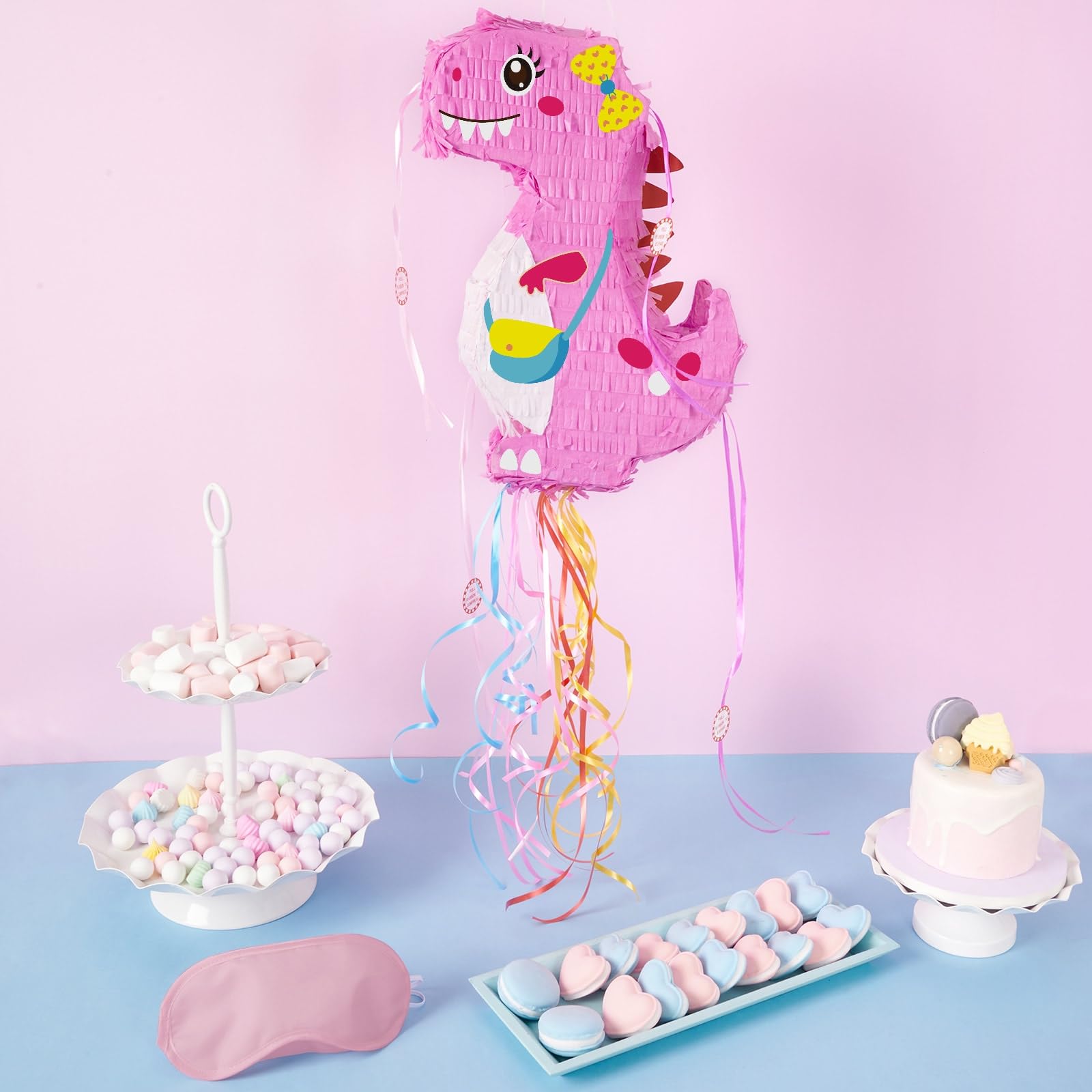 Foto 5 | Piñata De Dinosaurio Wernnsai Plegable Y Extensible Con Venda En Los Ojos - Venta Internacional.