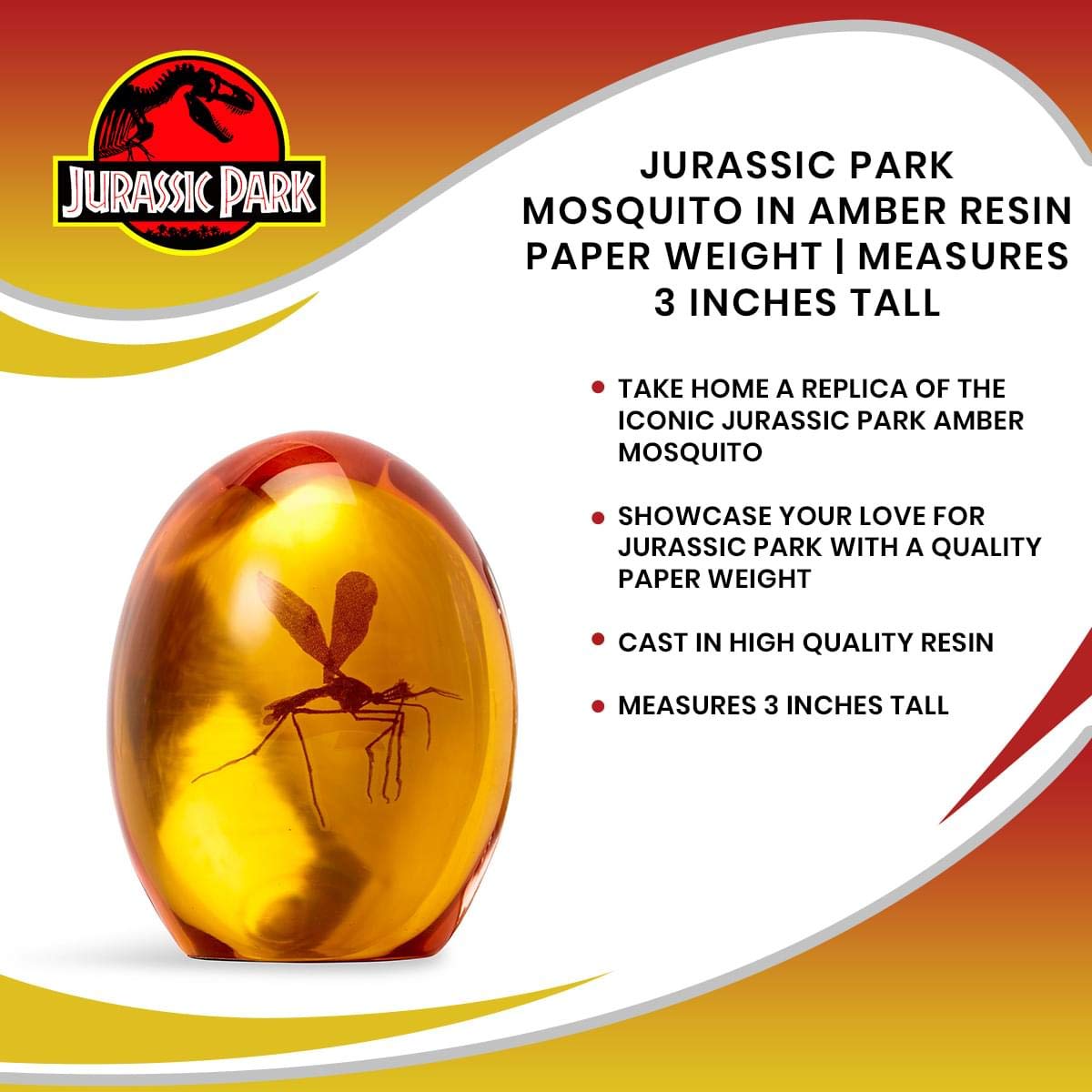 Foto 8 pulgar | Réplica De Utilería De Mosquito De Parque Jurásico En Resina Ámbar - Venta Internacional.