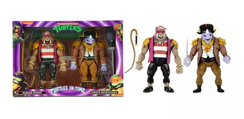 Neca Figura De Accion: Tmnt Tortugas Ninja En El Tiempo - Bebop Y Rocksteady Piratas 2 Pack 7 Pulgadas