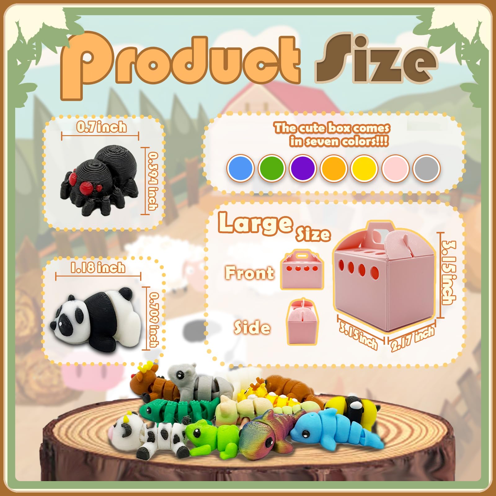 Foto 5 pulgar | Juego De Minifiguras De Animales, 20 Piezas, De Juguete Flexible Impreso En 3d - Venta Internacional.