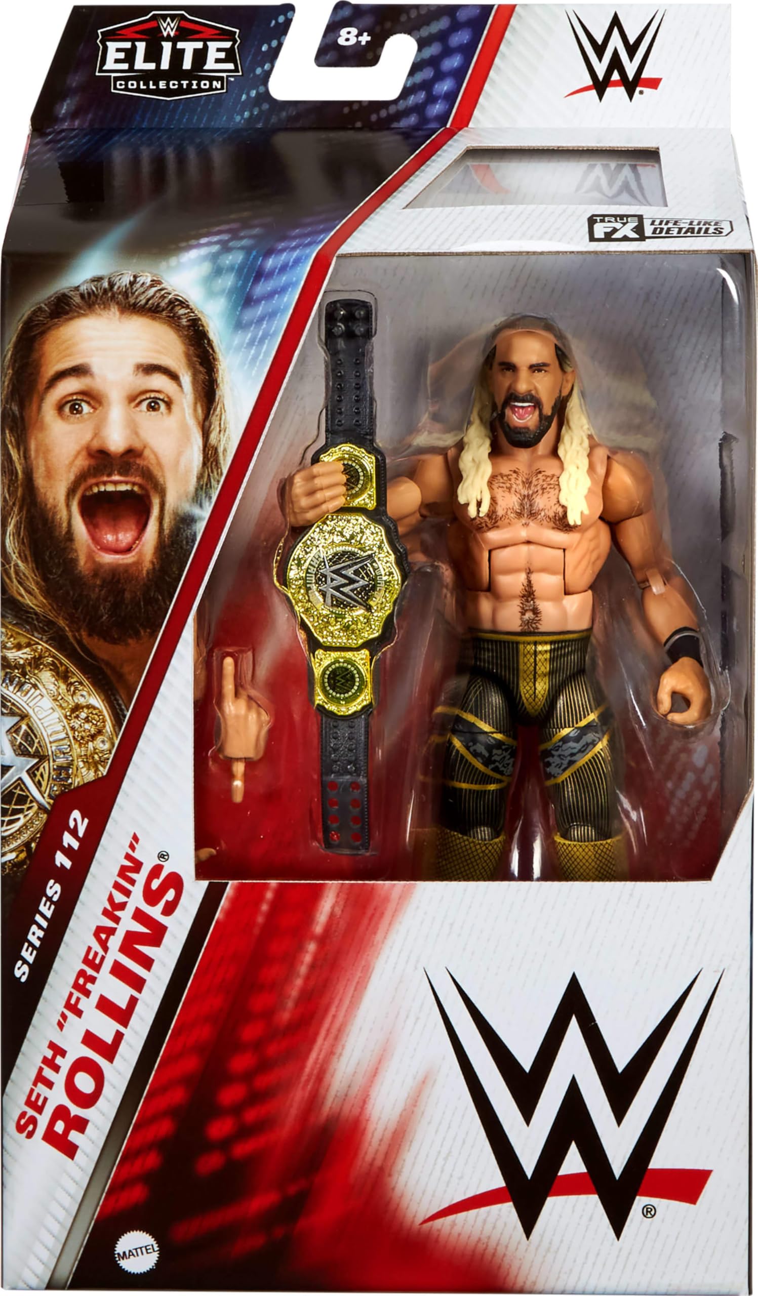 Foto 3 pulgar | Figura De Acción Mattel Wwe Elite Seth Rollins De 6 Pulgadas Con Acc - Venta Internacional.