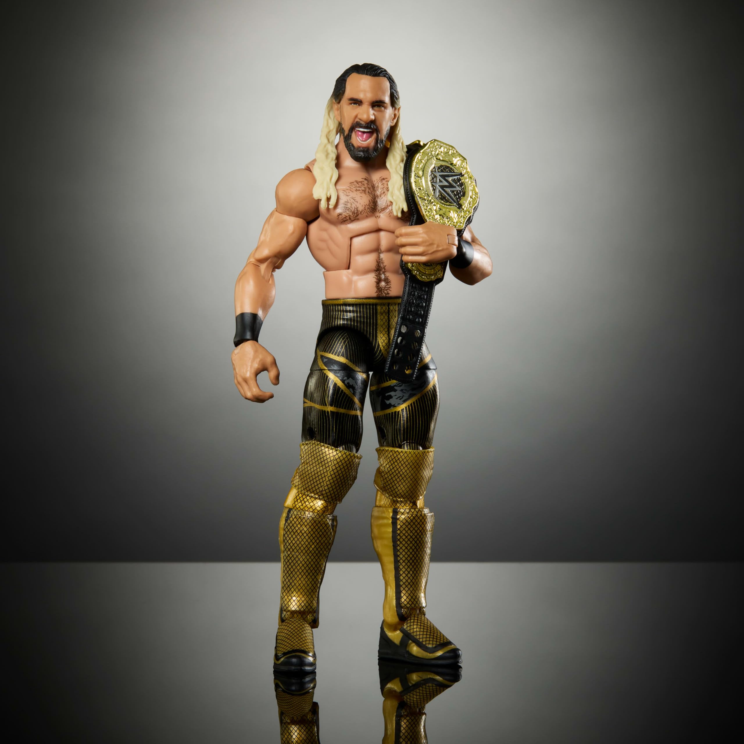 Foto 5 pulgar | Figura De Acción Mattel Wwe Elite Seth Rollins De 6 Pulgadas Con Acc - Venta Internacional.