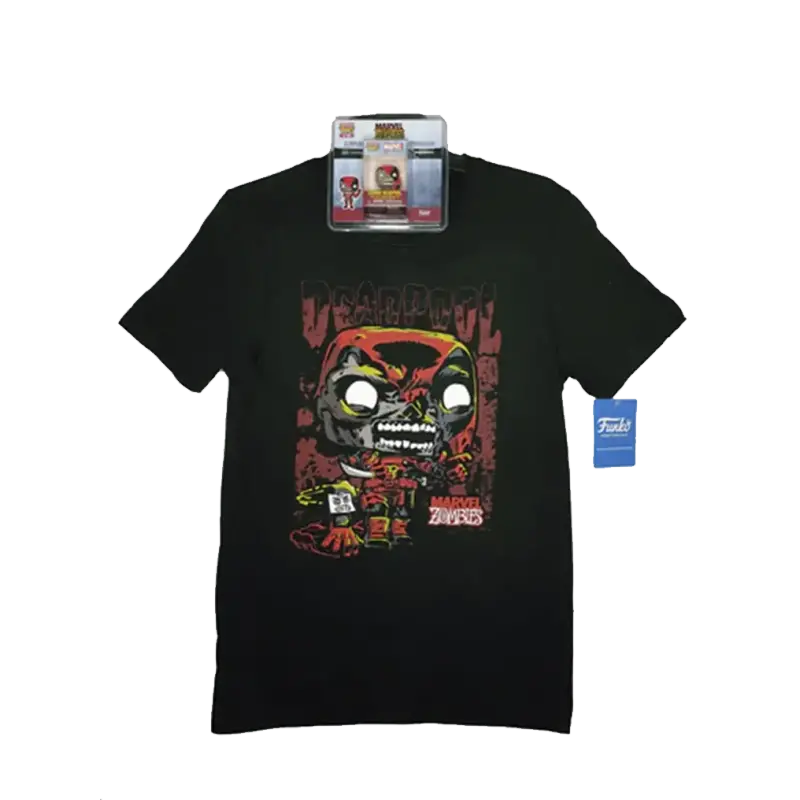 Foto 1 | Funko Pop Keychain & Tee Marvel Zombies - Deadpool Playera Mediana Con Llavero