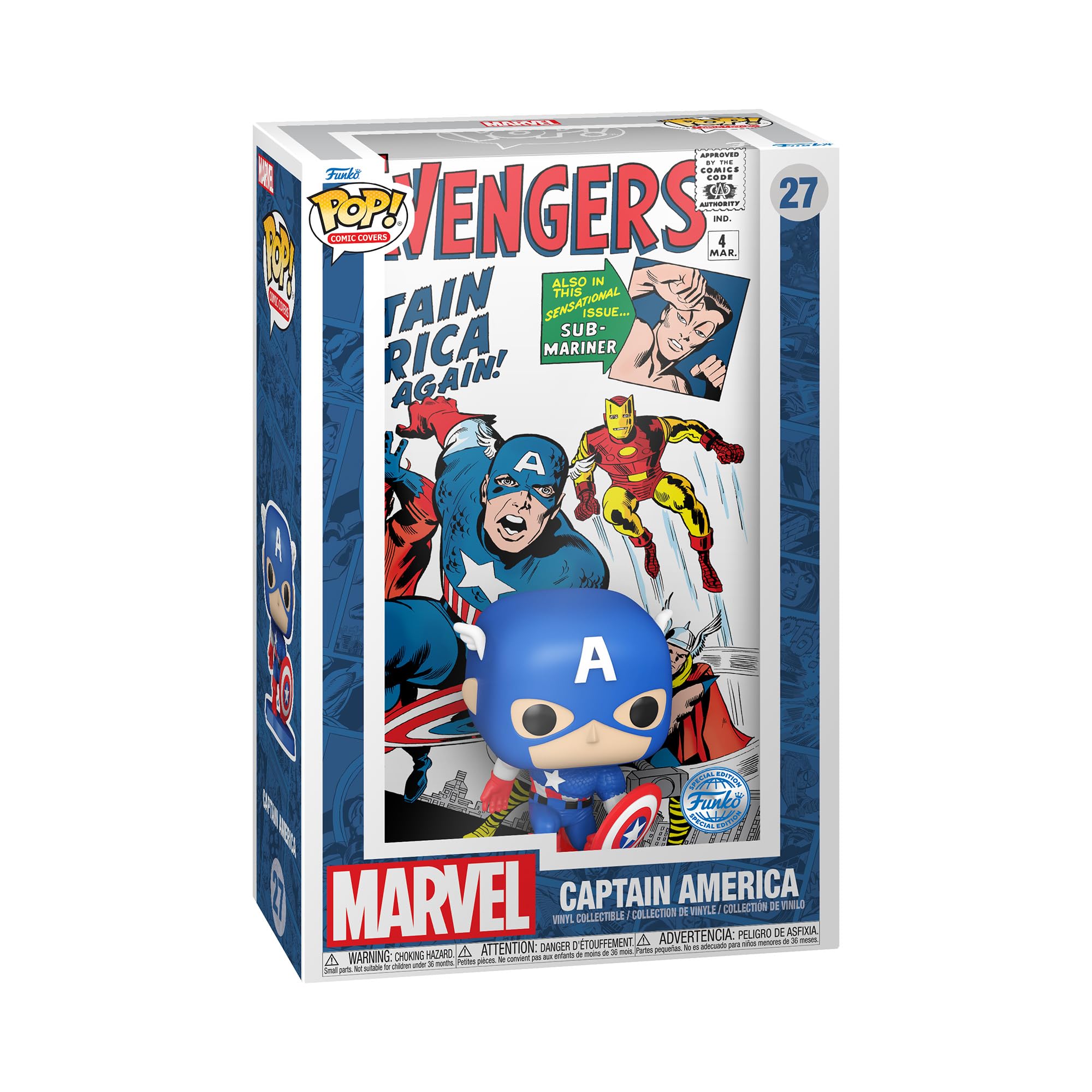 Foto 2 pulgar | ¡funko Pop! Portada De Cómic En Vinilo Marvel Avengers #4 (1963) - Venta Internacional.