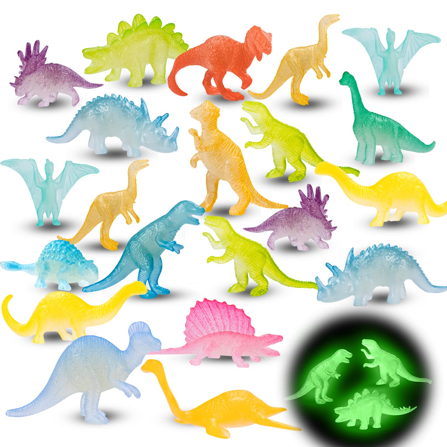 Foto 2 pulgar | Minifiguras De Dinosaurio Toy Augtoy, 48 Unidades, Que Brillan En La Oscuridad - Venta Internacional.