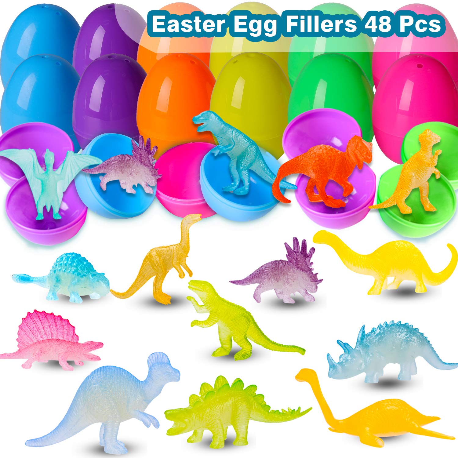 Foto 5 pulgar | Minifiguras De Dinosaurio Toy Augtoy, 48 Unidades, Que Brillan En La Oscuridad - Venta Internacional.