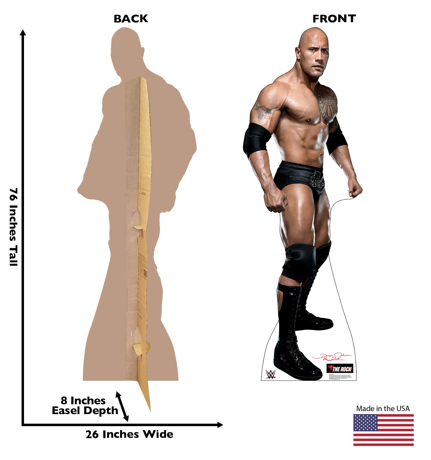 Foto 2 | Cartulina Recortada De Cartón Vertical People The Rock Wwe - Venta Internacional.