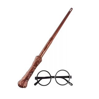 Foto 1 | Varita Harry Potter Con Luz Belug, Incluye Unos Lentes Para Disfraz Marrón Negro