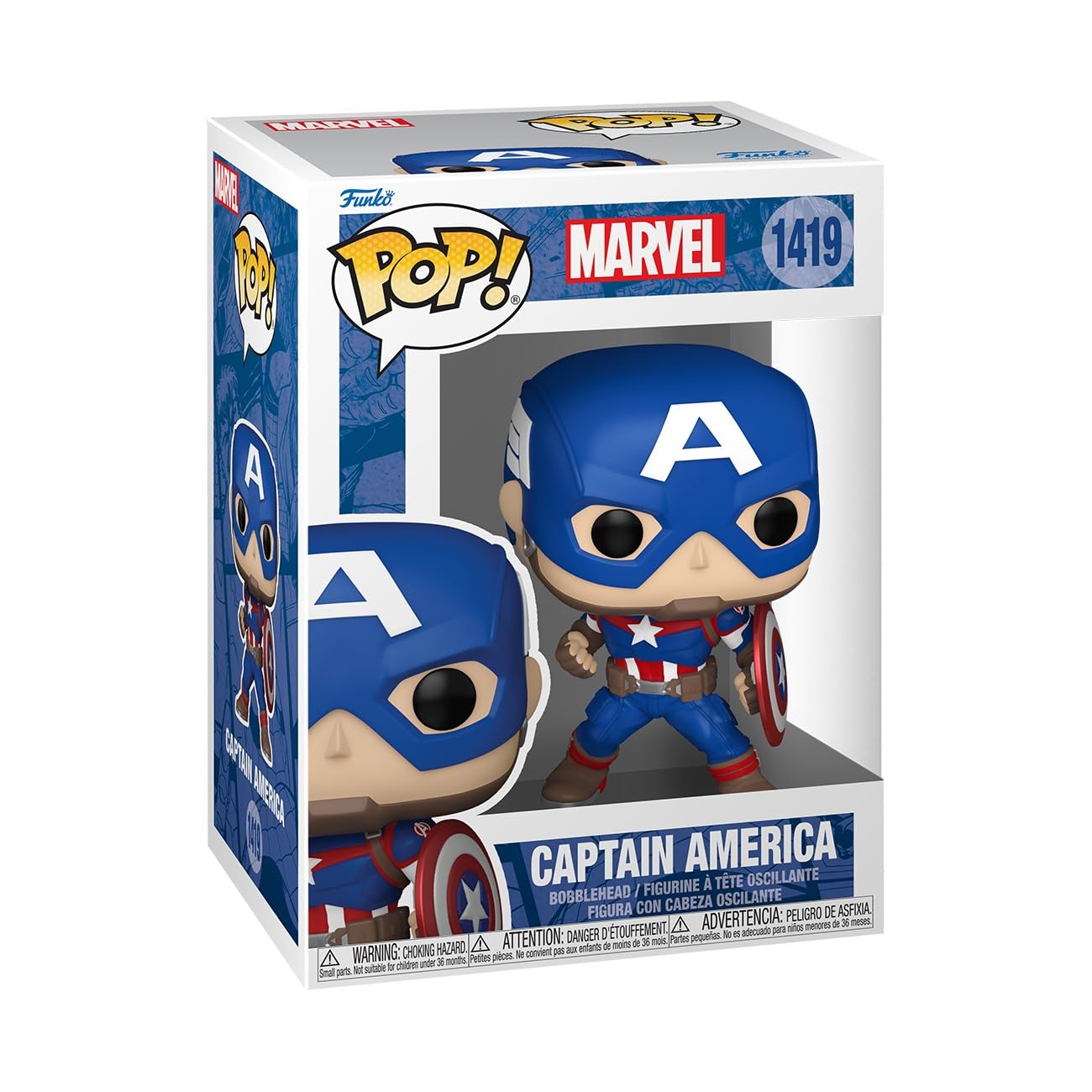 Foto 2 pulgar | Figura De Vinilo Coleccionable Funko Pop Marvel Captain America - Venta Internacional.