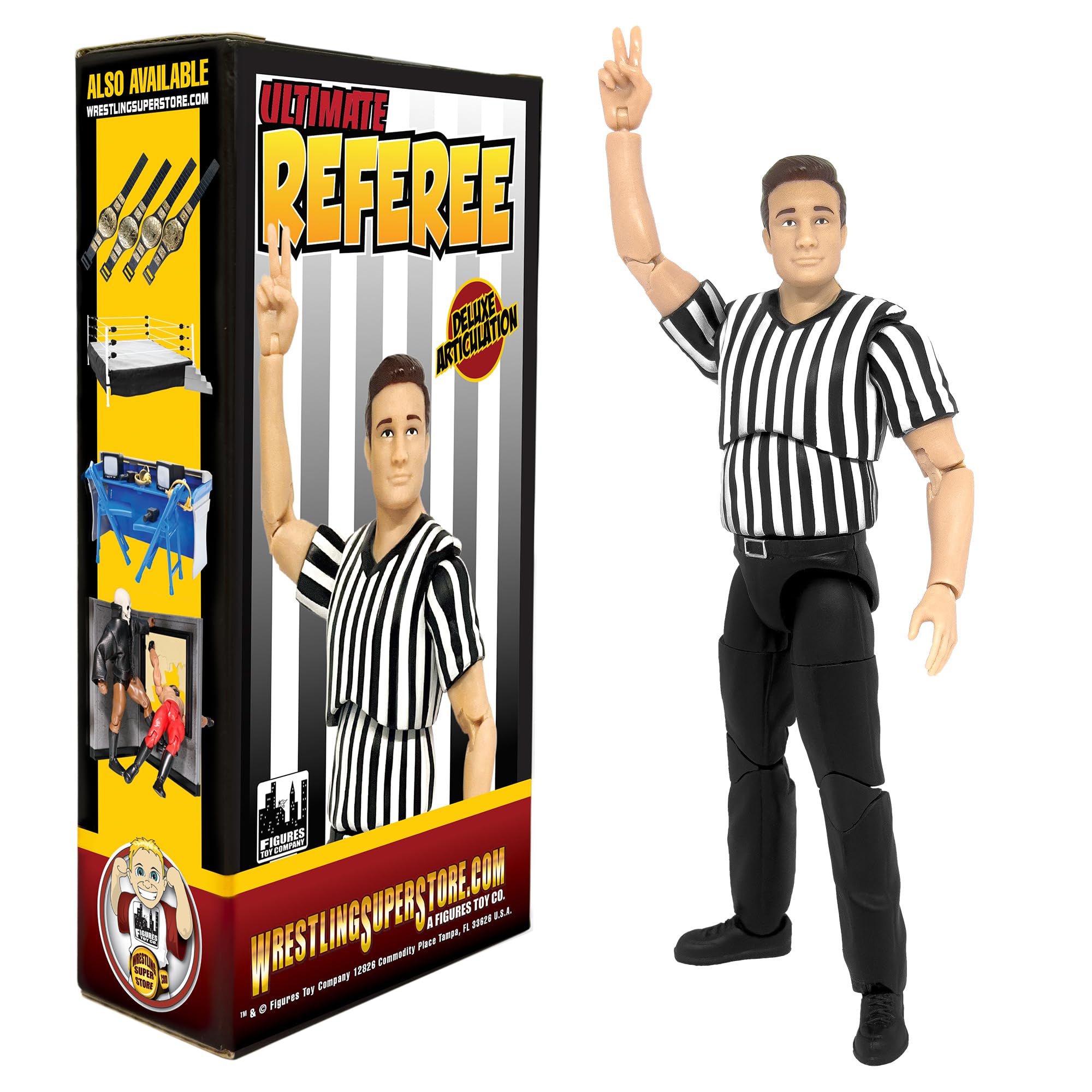 Foto 2 pulgar | Figuras De Acción De Lucha Libre Toy Company Ultimate Referee - Venta Internacional.