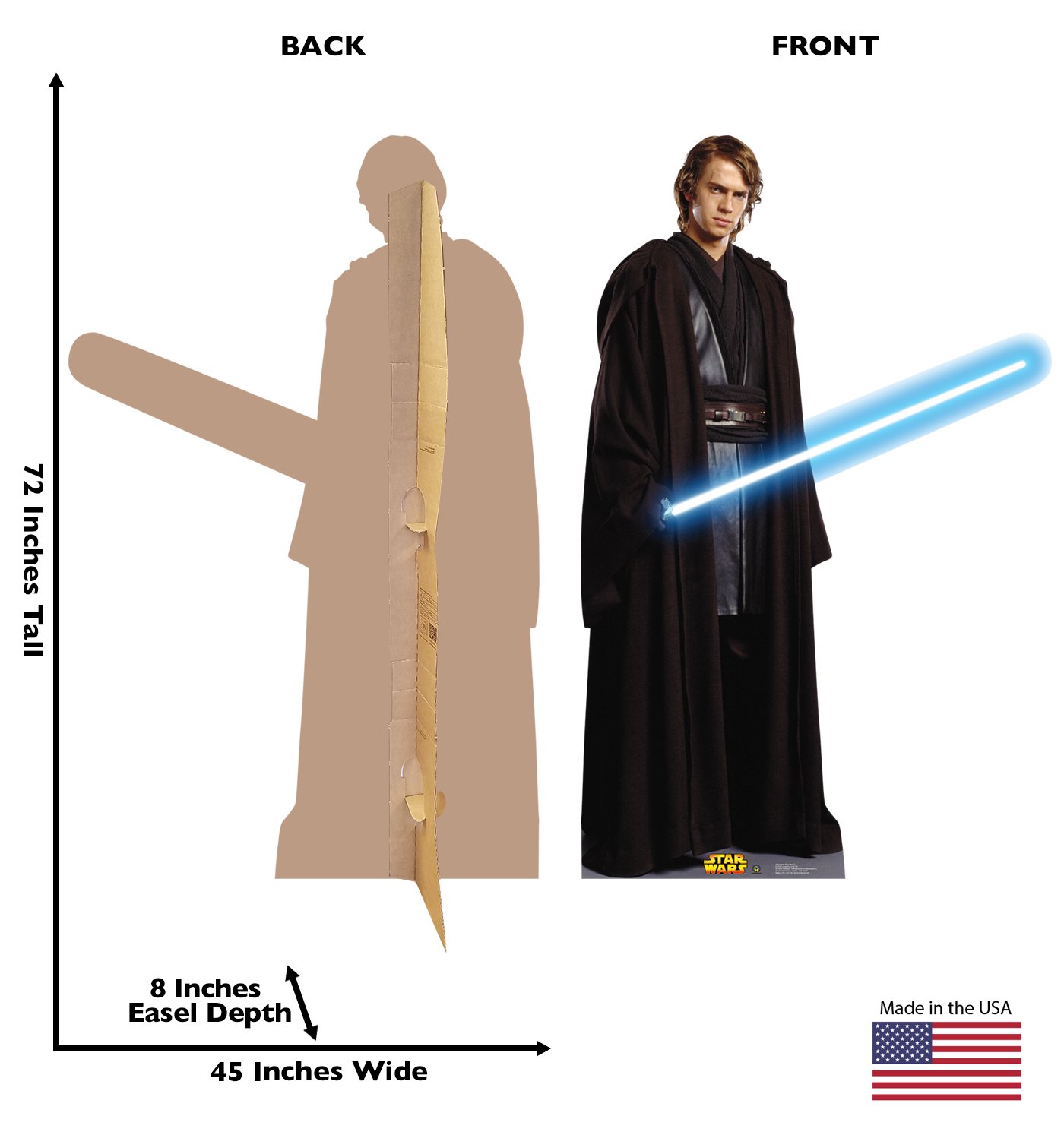 Foto 2 | Personajes De Cartón Recortados De Cartón Vertical Anakin Skywalker - Venta Internacional.