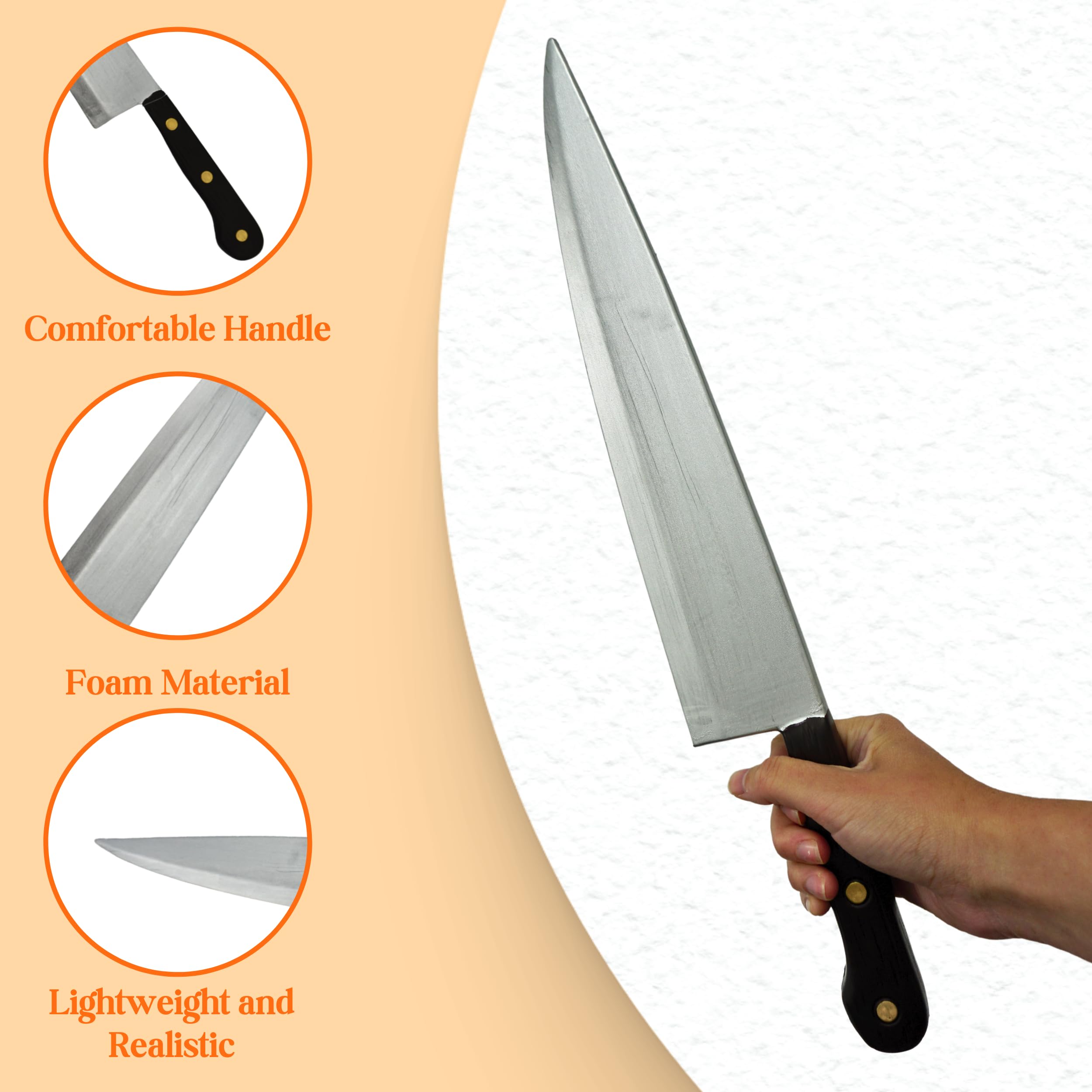 Foto 4 pulgar | Cuchillo De Cocina Falso, Novedoso, De Costume Prop 4e, De Espuma, 17,5 Cm - Venta Internacional.