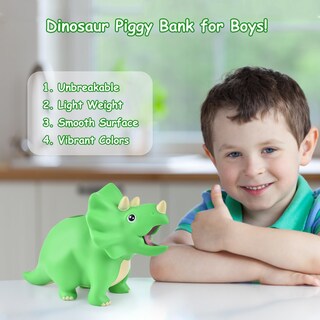 Foto 2 | Hucha Con Forma De Dinosaurio Pjdrllc De Plástico Irrompible Para Niños - Venta Internacional.