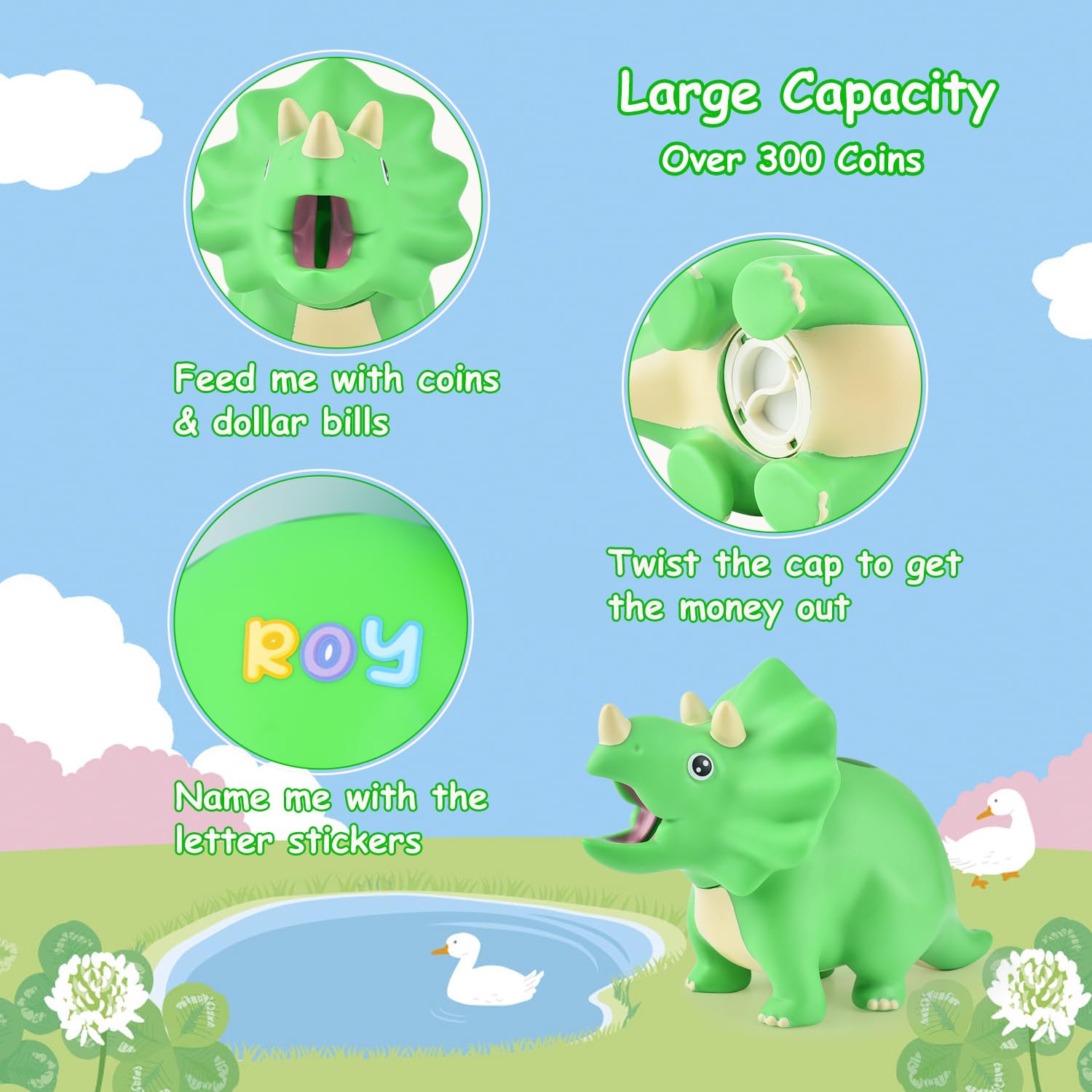 Foto 6 pulgar | Hucha Con Forma De Dinosaurio Pjdrllc De Plástico Irrompible Para Niños - Venta Internacional.
