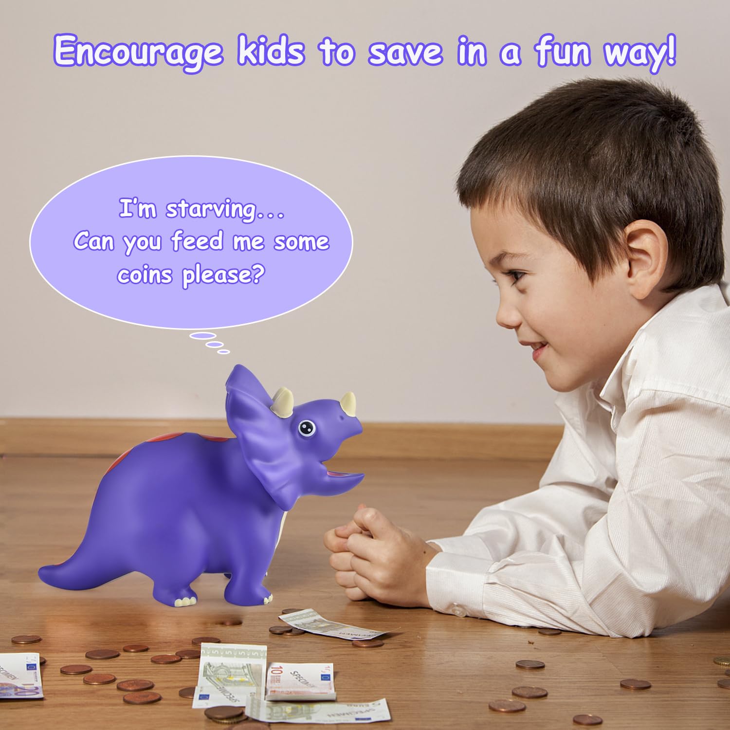 Foto 3 pulgar | Hucha Con Forma De Dinosaurio Pjdrllc De Plástico Irrompible Para Niños - Venta Internacional.