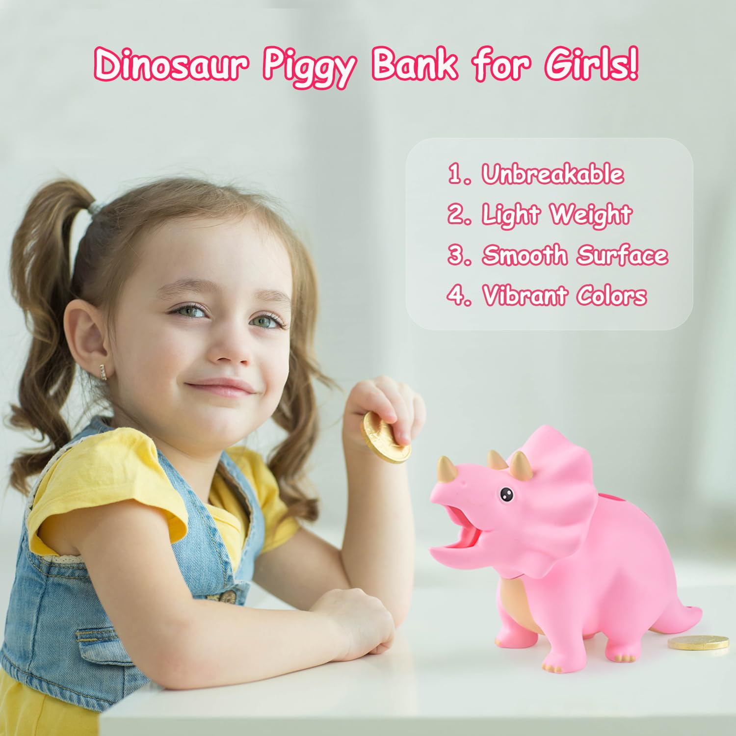 Foto 3 pulgar | Hucha Con Forma De Dinosaurio Pjdrllc De Plástico Irrompible Para Niños - Venta Internacional.