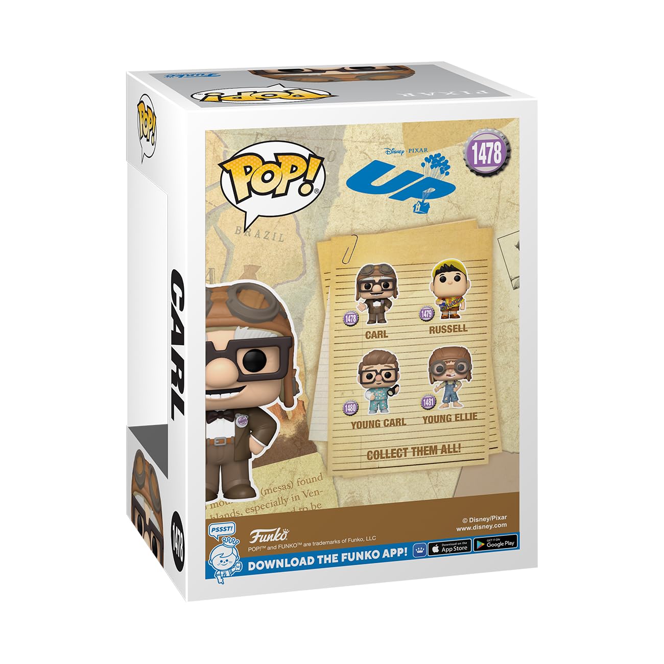 Foto 4 pulgar | ¡funko Pop! Figura De Vinilo De Disney Pixar Up Carl, 10 Cm - Venta Internacional.