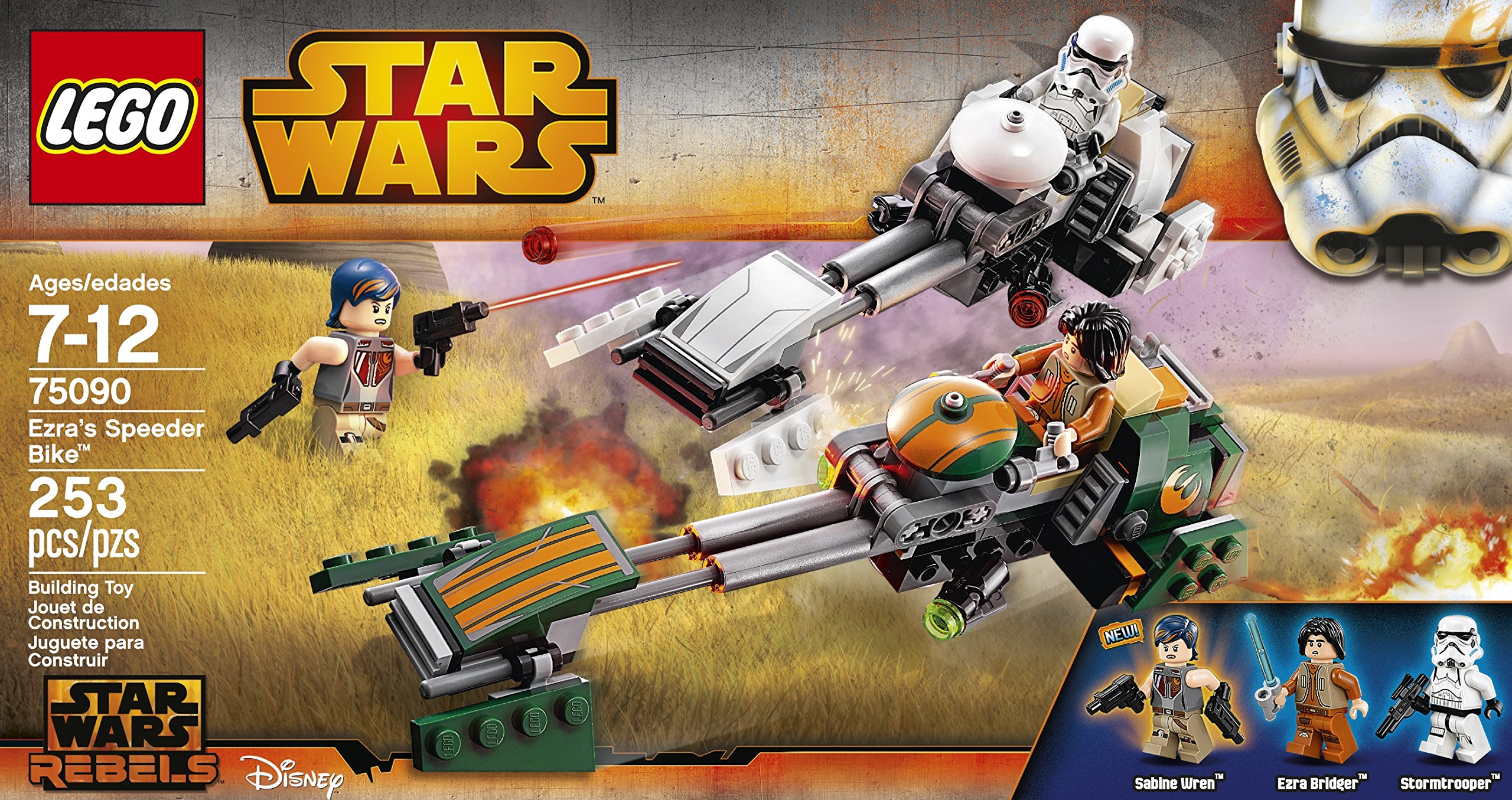 Foto 3 pulgar | Bicicleta Lego Star Wars Ezra's Speeder De Juguete Con Imperial Speeder - Venta Internacional.