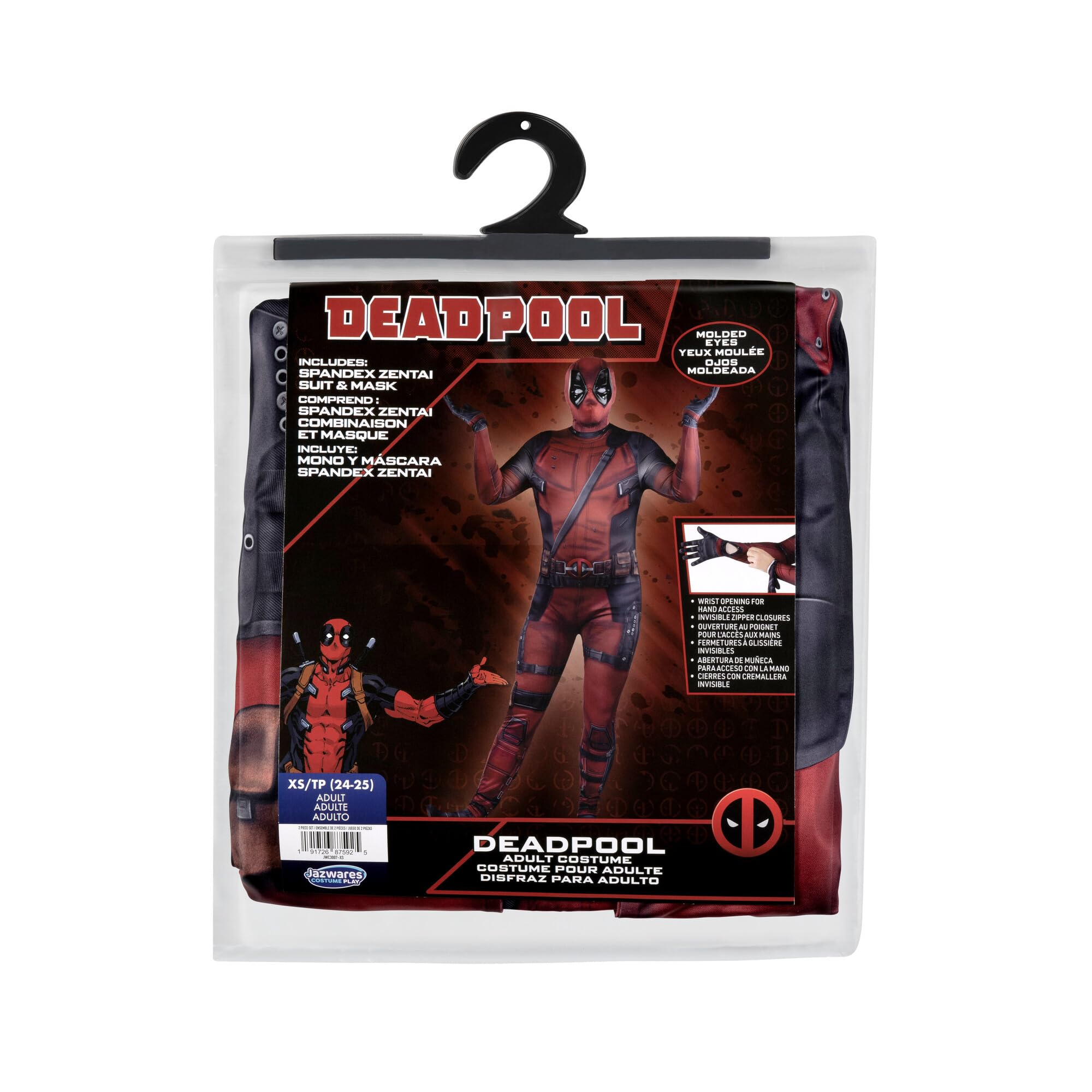Foto 6 pulgar | Disfraz Jazwares Deadpool Oficial Deluxe Para Adultos Zentai S - Venta Internacional.
