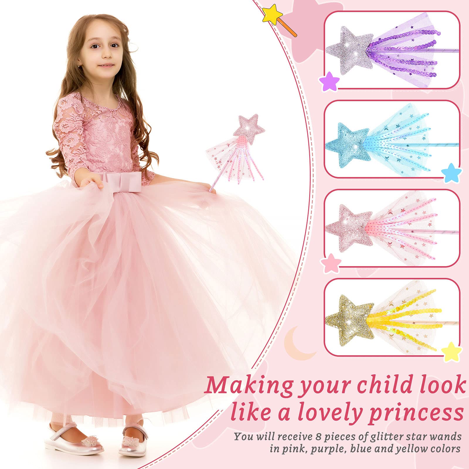 Foto 5 pulgar | Regalos De Fiesta Fairy Wands Skylety Princess Para Niñas, 8 Unidades - Venta Internacional.