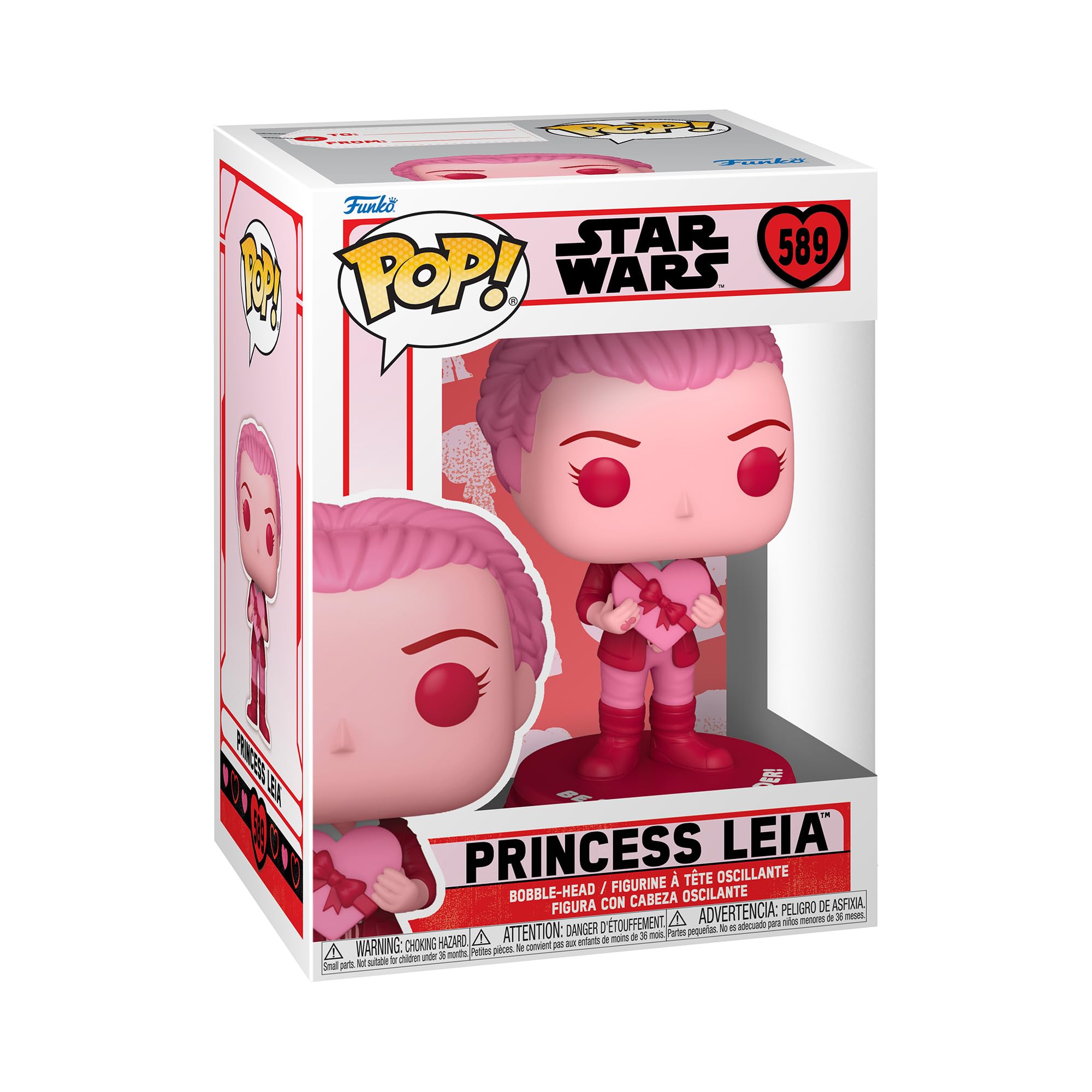Foto 2 pulgar | Princesa Leia De San Valentín Funko Pop Star Wars, 11 Cm - Venta Internacional.