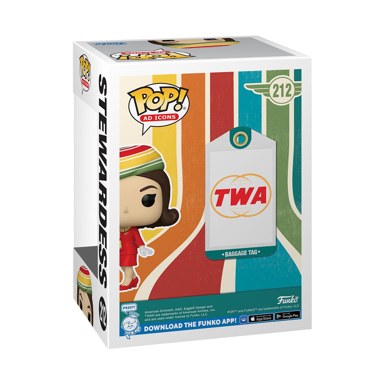 Foto 4 pulgar | Figura Funko Pop! Iconos Publicitarios Trans World Airlines Stewardess 3 - Venta Internacional.