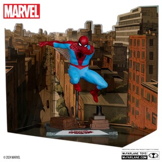 Foto 2 | Figura Coleccionable De Spider-man A Escala 1:10 Con Escena, Etiqueta Dorada