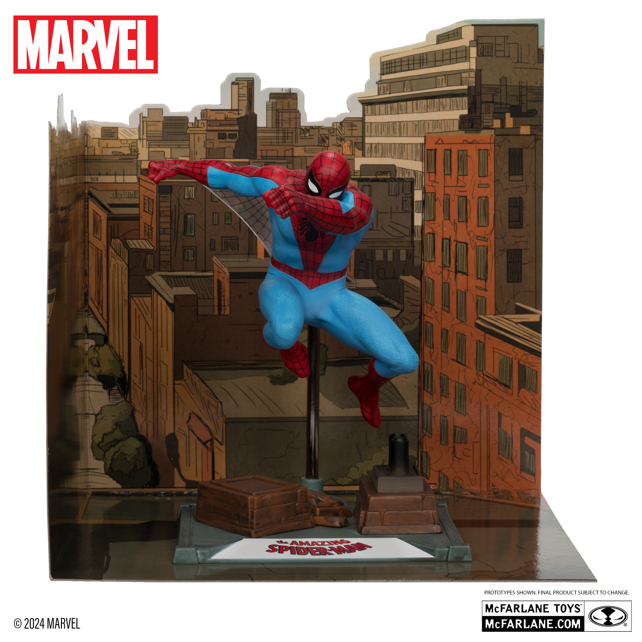 Foto 4 pulgar | Figura Coleccionable De Spider-man A Escala 1:10 Con Escena, Etiqueta Dorada