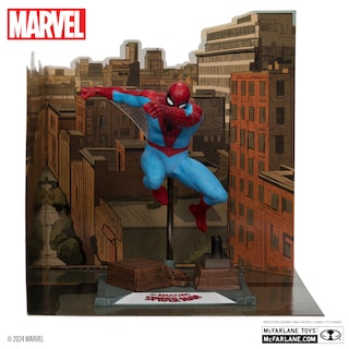 Foto 3 | Figura Coleccionable De Spider-man A Escala 1:10 Con Escena, Etiqueta Dorada