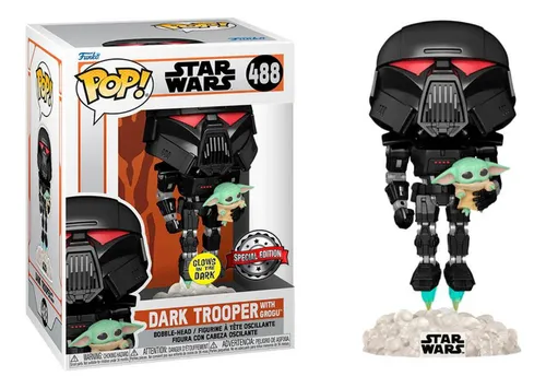 Foto 2 pulgar | Funko Dark Trooper With Grogu Special Edition Glows In The Dark 488 (star Wars)