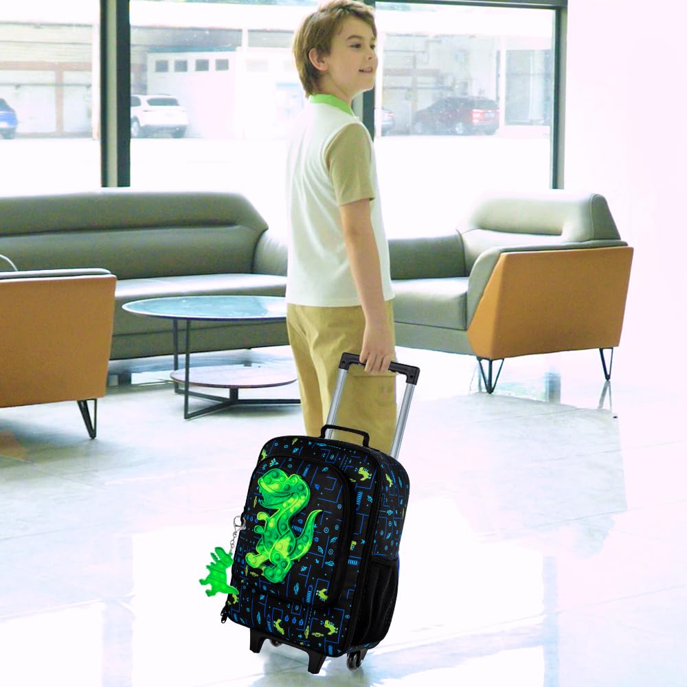 Foto 4 pulgar | Equipaje Para Niños Agsdon Lindo Dinosaurio Rolling Wheels Boys - Venta Internacional.