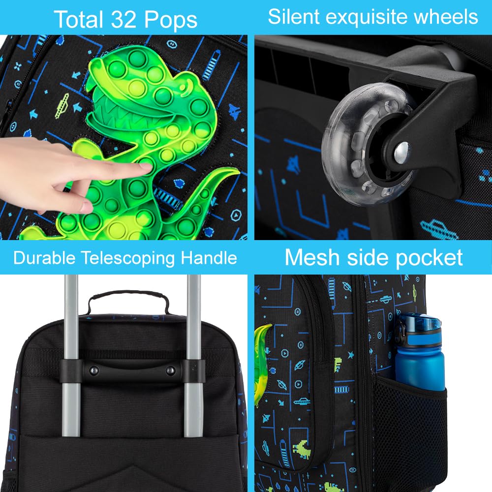 Foto 6 pulgar | Equipaje Para Niños Agsdon Lindo Dinosaurio Rolling Wheels Boys - Venta Internacional.