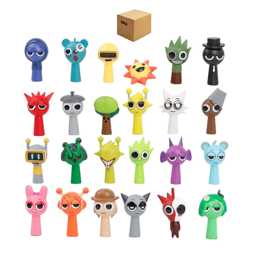 Foto 1 | Kit 24 Figuras Sprunki Monstruos Lab.g  Colores
