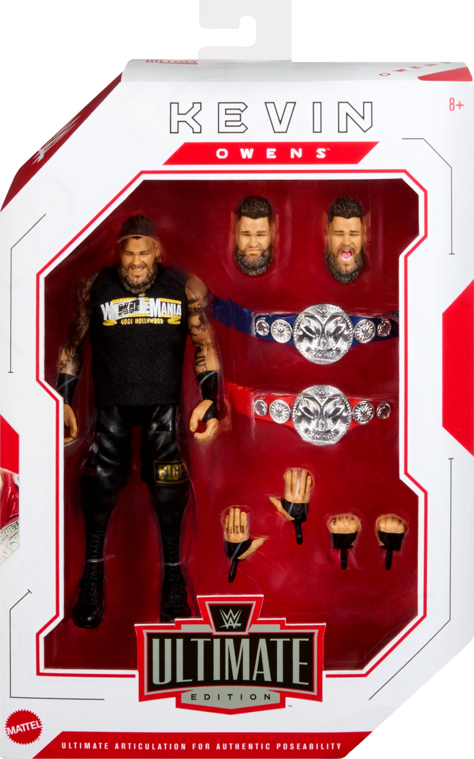 Foto 2 | Figura De Acción Mattel Wwe Ultimate Edition Kevin Owens De 6 Pulgadas - Venta Internacional.