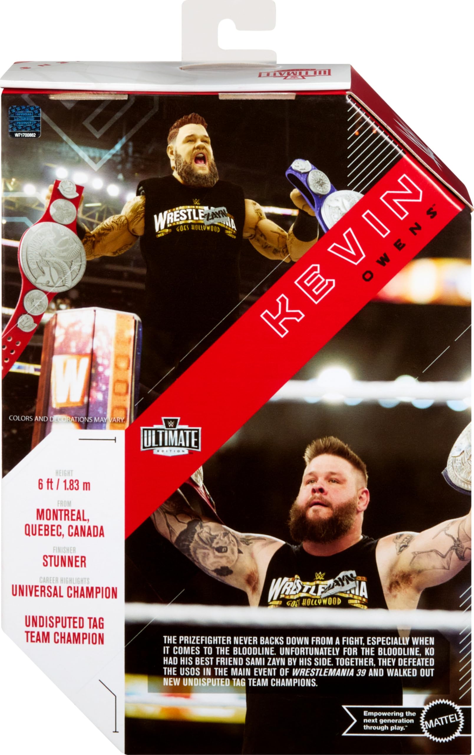 Foto 7 pulgar | Figura De Acción Mattel Wwe Ultimate Edition Kevin Owens De 6 Pulgadas - Venta Internacional.