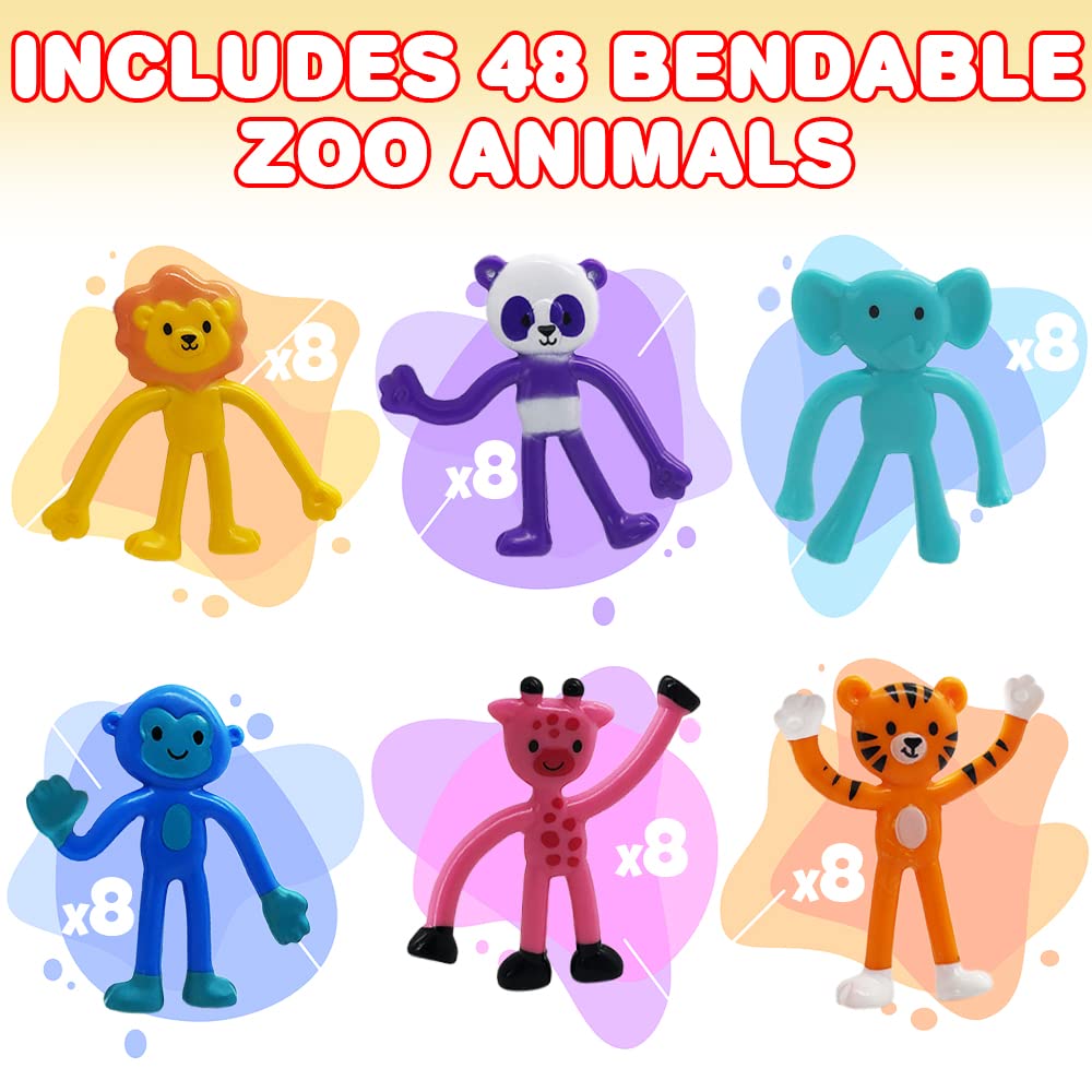 Foto 3 pulgar | Juego De 48 Figuras Flexibles De Animales Artcreativity Para Niños - Venta Internacional.