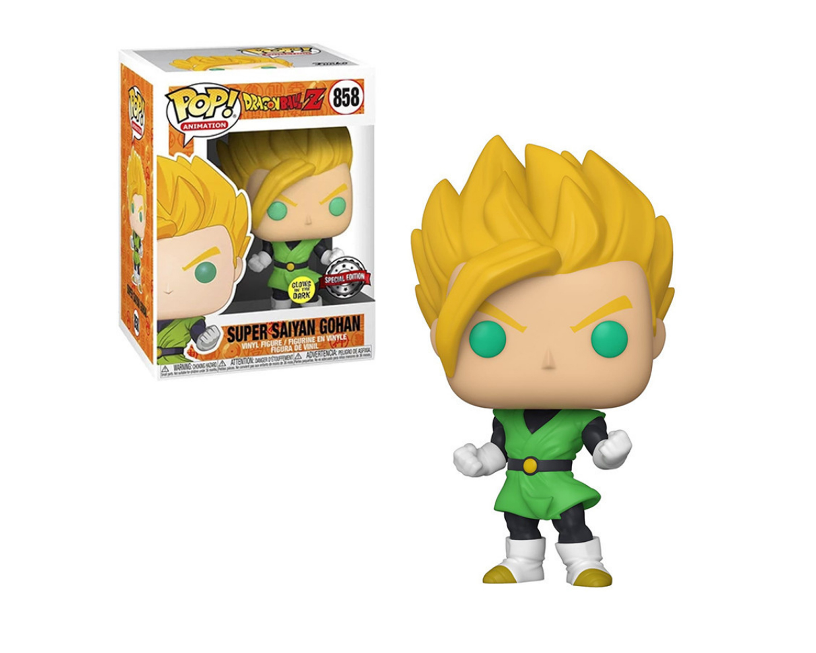 Foto 2 pulgar | Figura de Funko Pop Super Saiyan Gohan 858 de Dragon Ball Z Glows