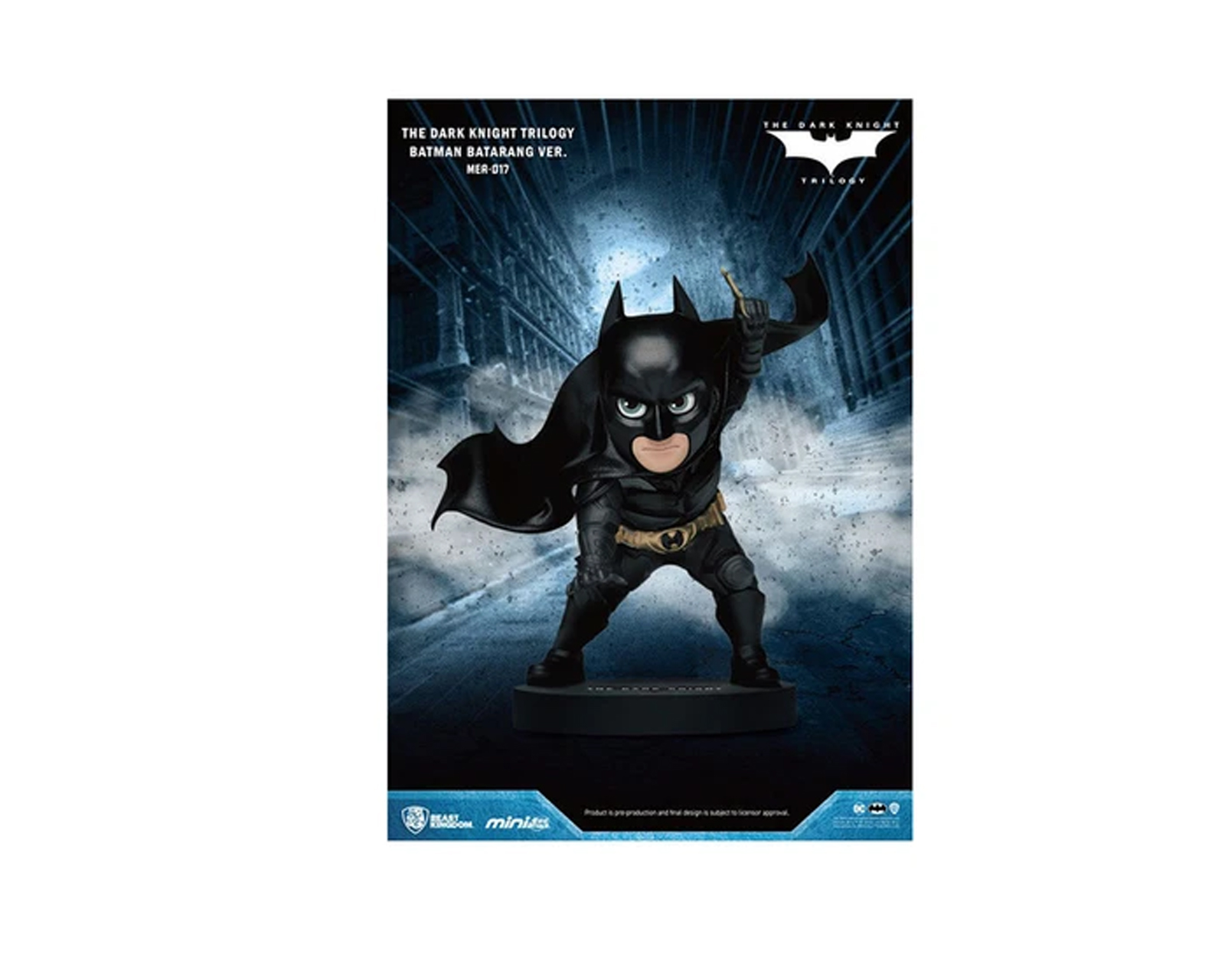 Foto 3 pulgar | Figura Banpresto Batman con Batarang Beast Kingdom Mini Egg Attack DC Trilogia Dark Knight